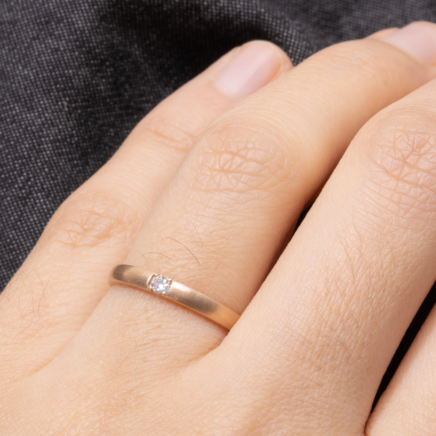 Ukrainian 14k Single Diamond Band | 2.40mm | SZ 6.75