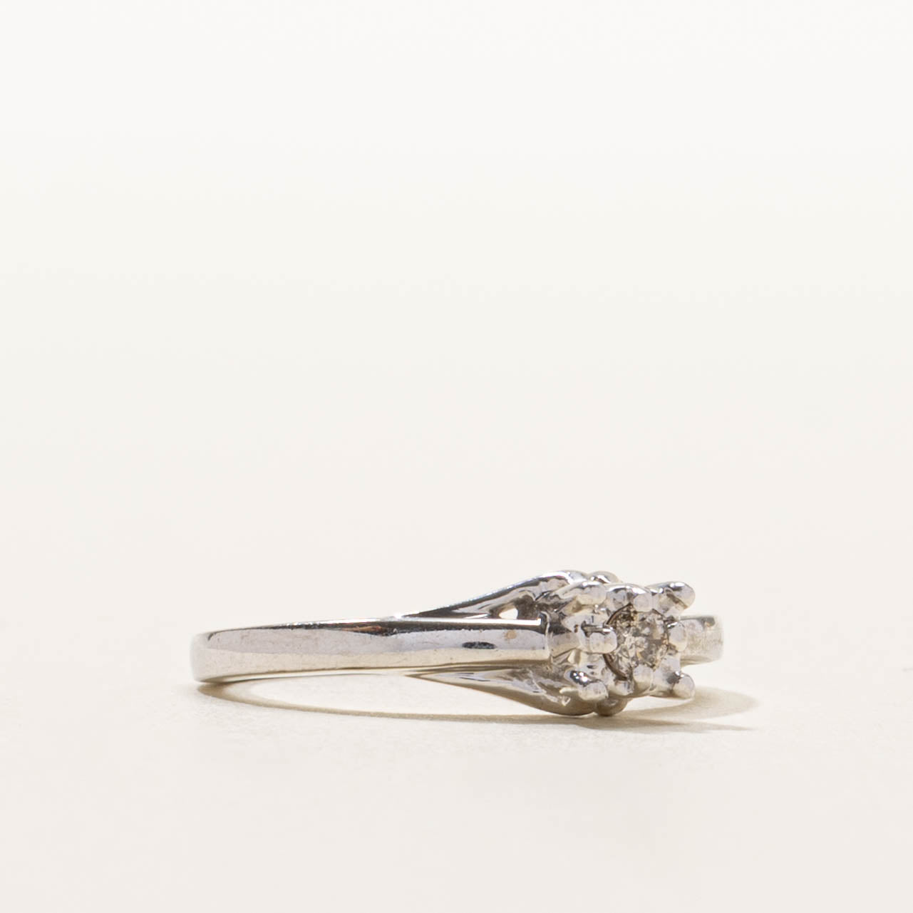 10k Solitaire Diamond Cathedral Ring | SZ 3.75
