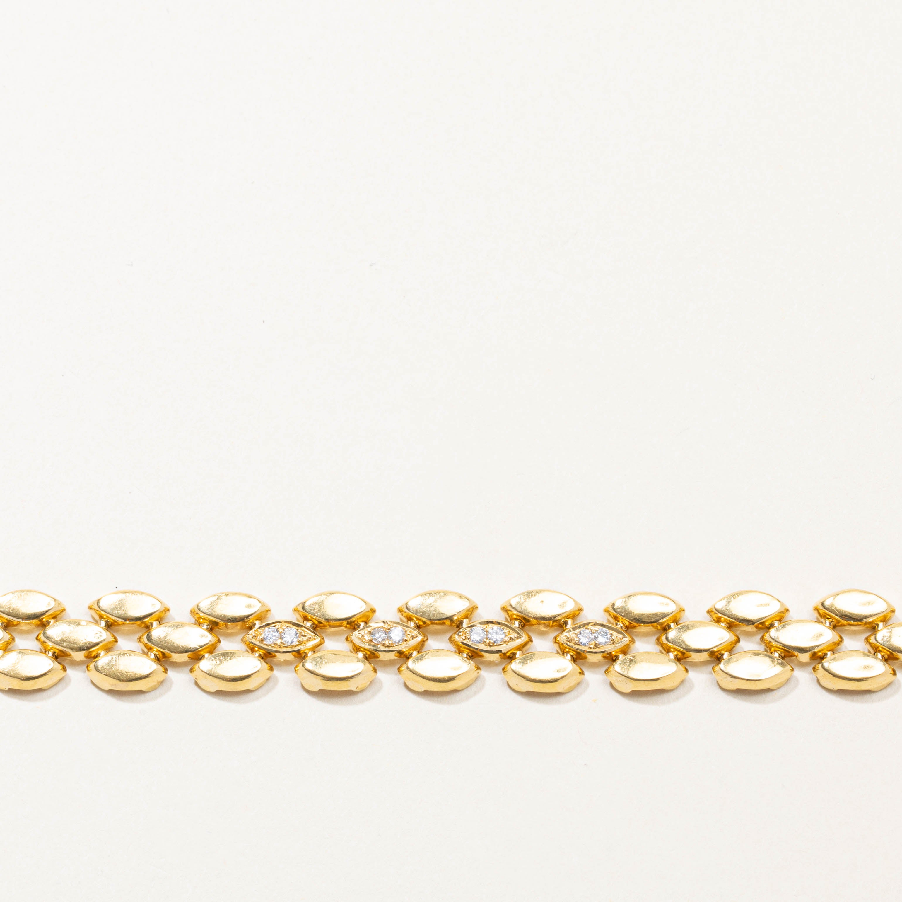 18k Diamond Panther Link Bracelet | 0.10ctw