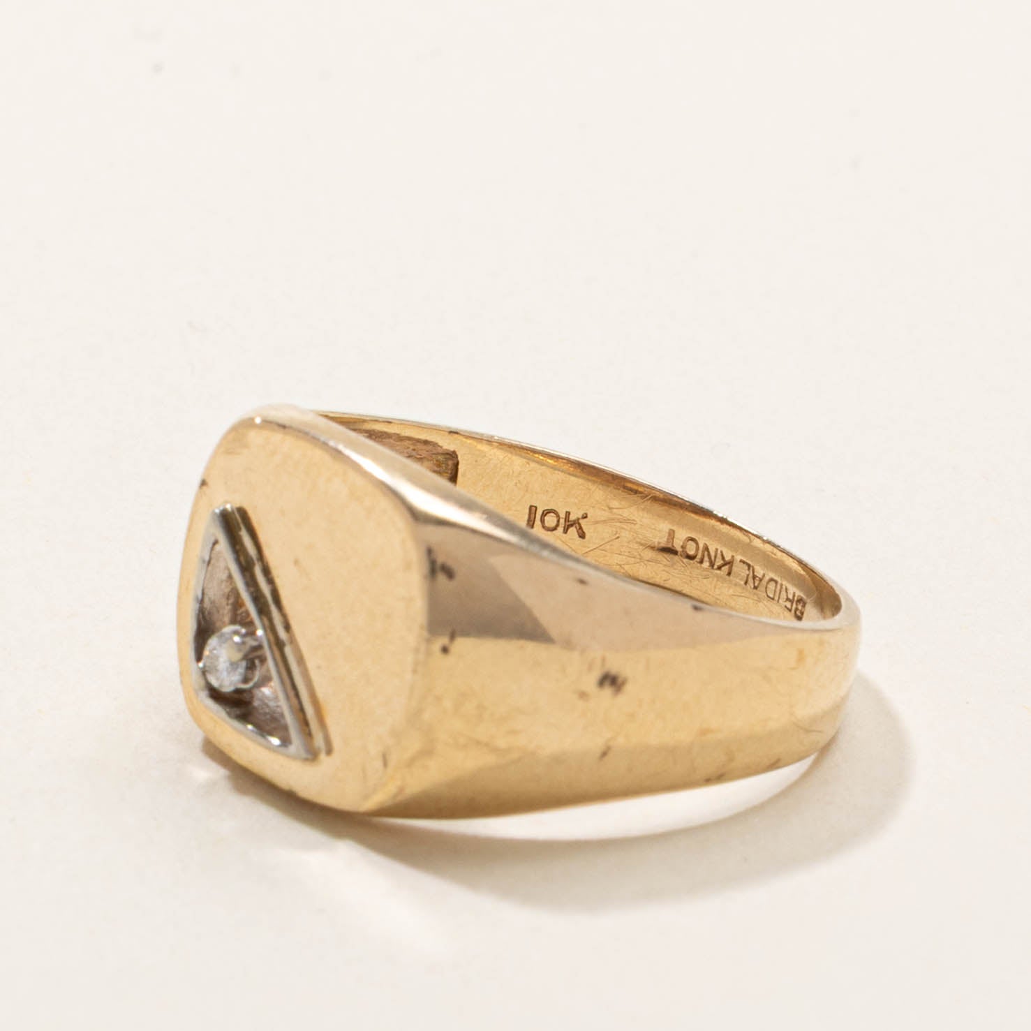 10k Diamond Openwork Signet Ring | SZ 9.25