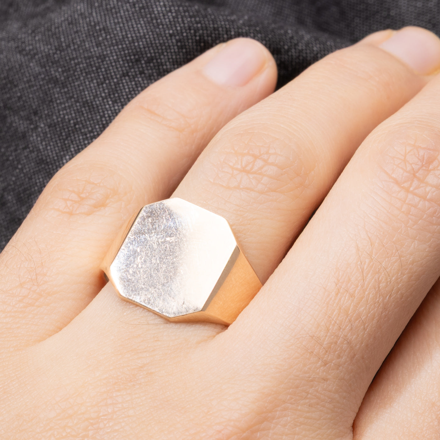 ‘Birks’ 10k Octagon Signet Ring | SZ 10