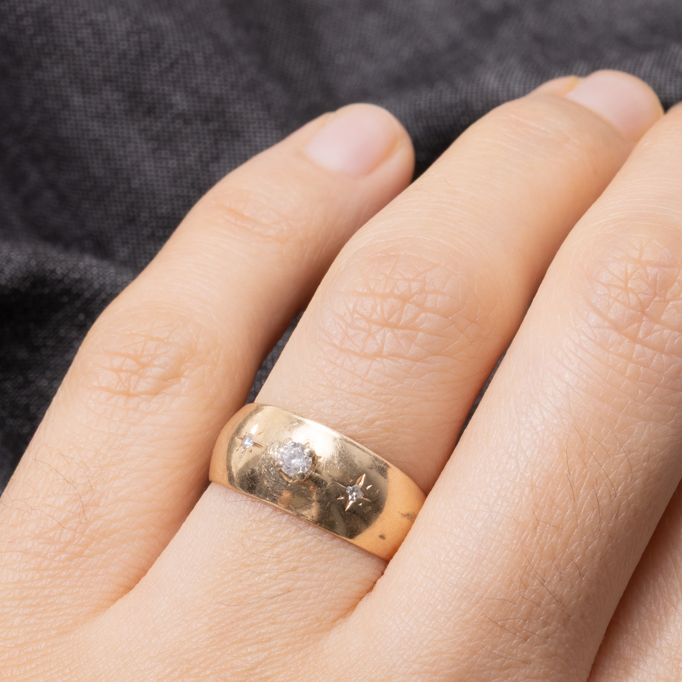 10k Star Set Diamond Accented Ring | 0.10ctw | SZ 6.25