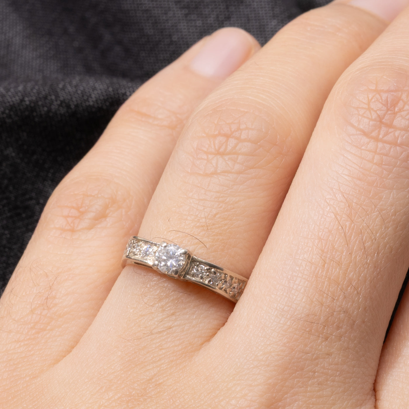 10k Diamond Accented Soft Square Ring | 0.31ctw | SZ 6.5