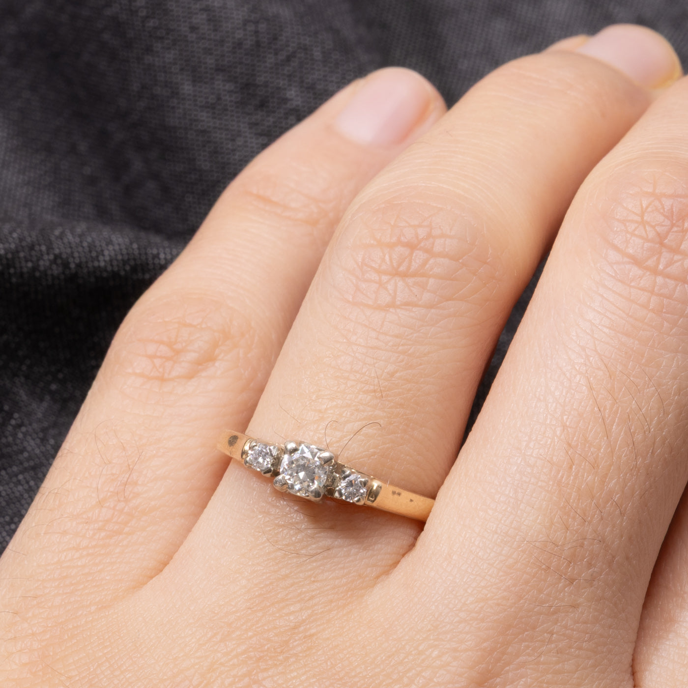 ‘Birks’ 14k Three Stone Diamond Ring | 0.30ctw | SZ 7