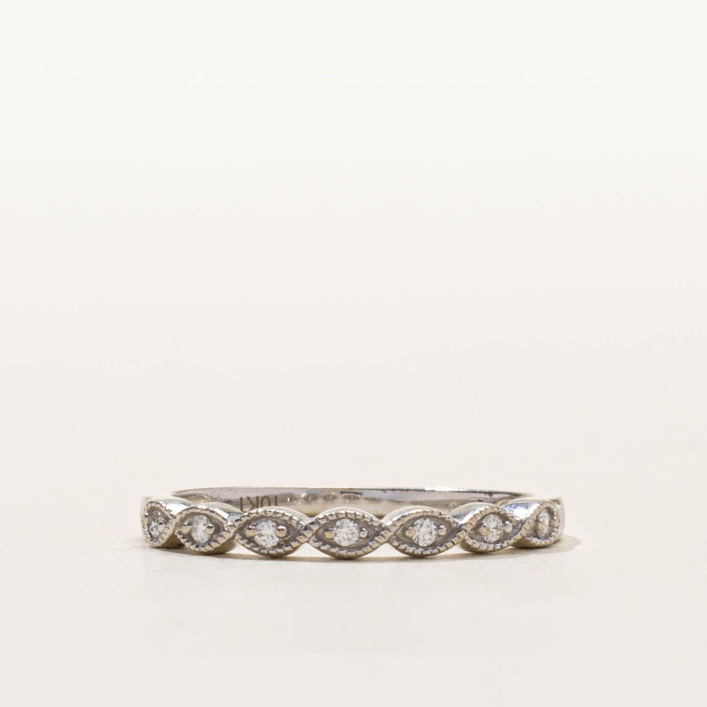10k Semi Eternity Diamond Marquise Band | SZ 6.25