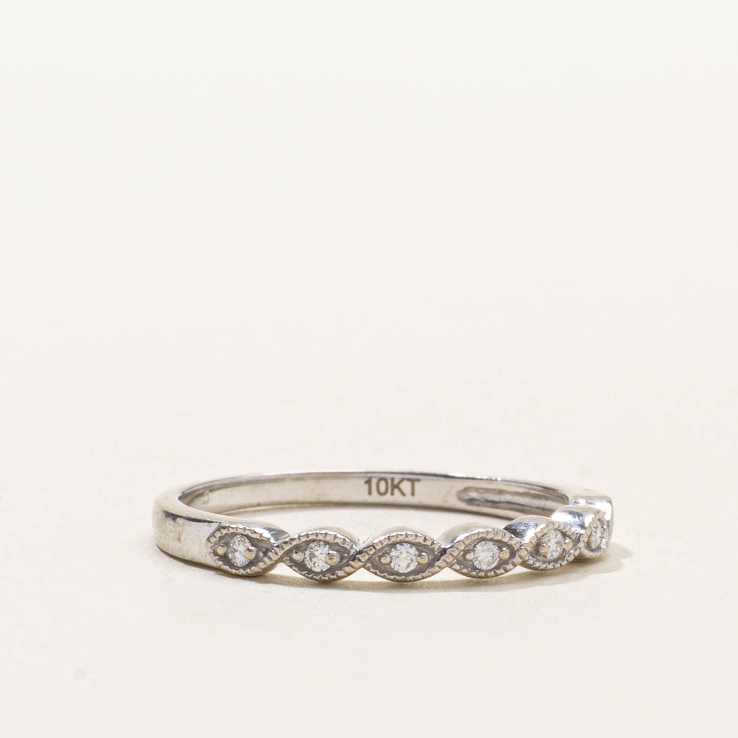 10k Semi Eternity Diamond Marquise Band | SZ 6.25