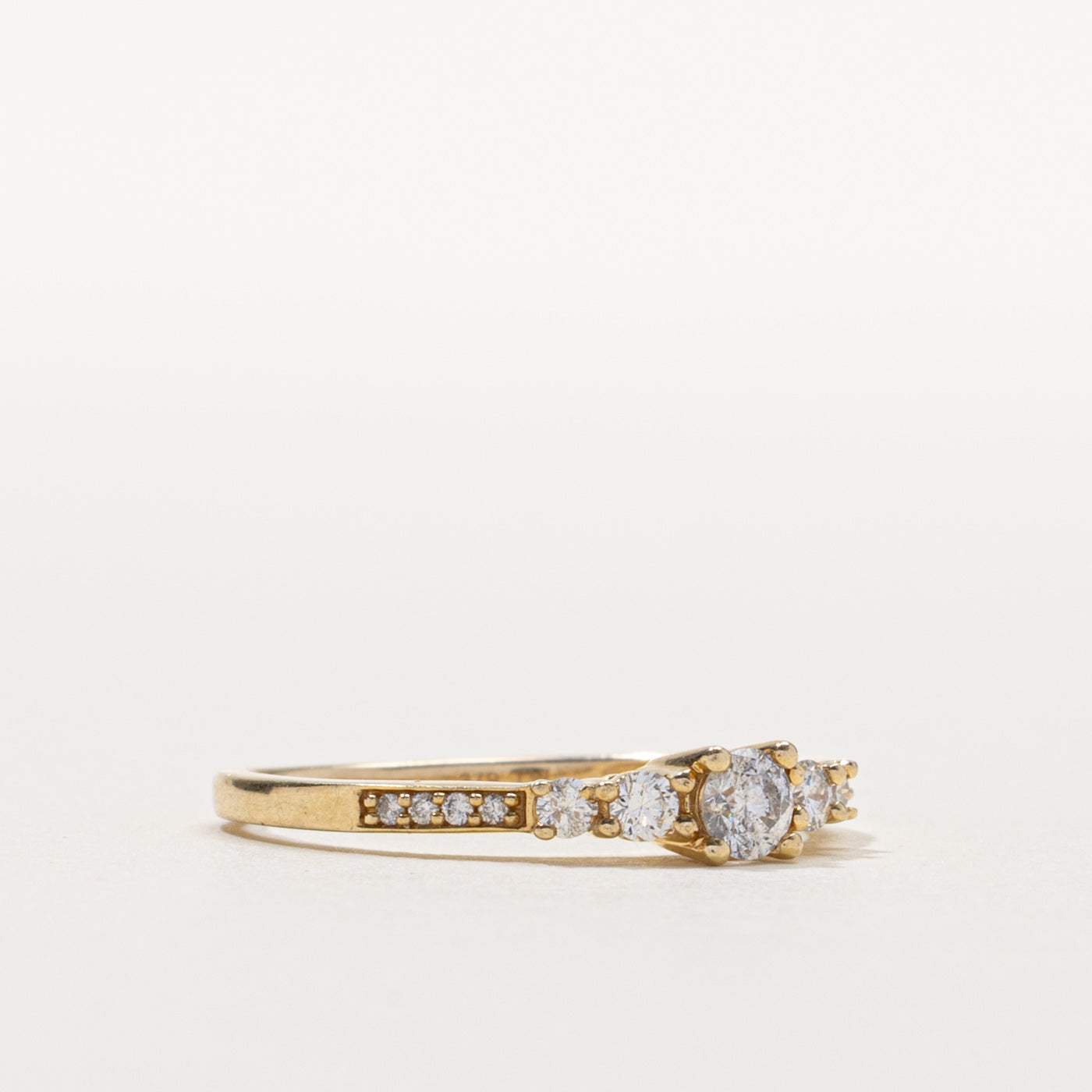10k Diamond Accented Petite Ring | 0.35ctw | SZ 7.5