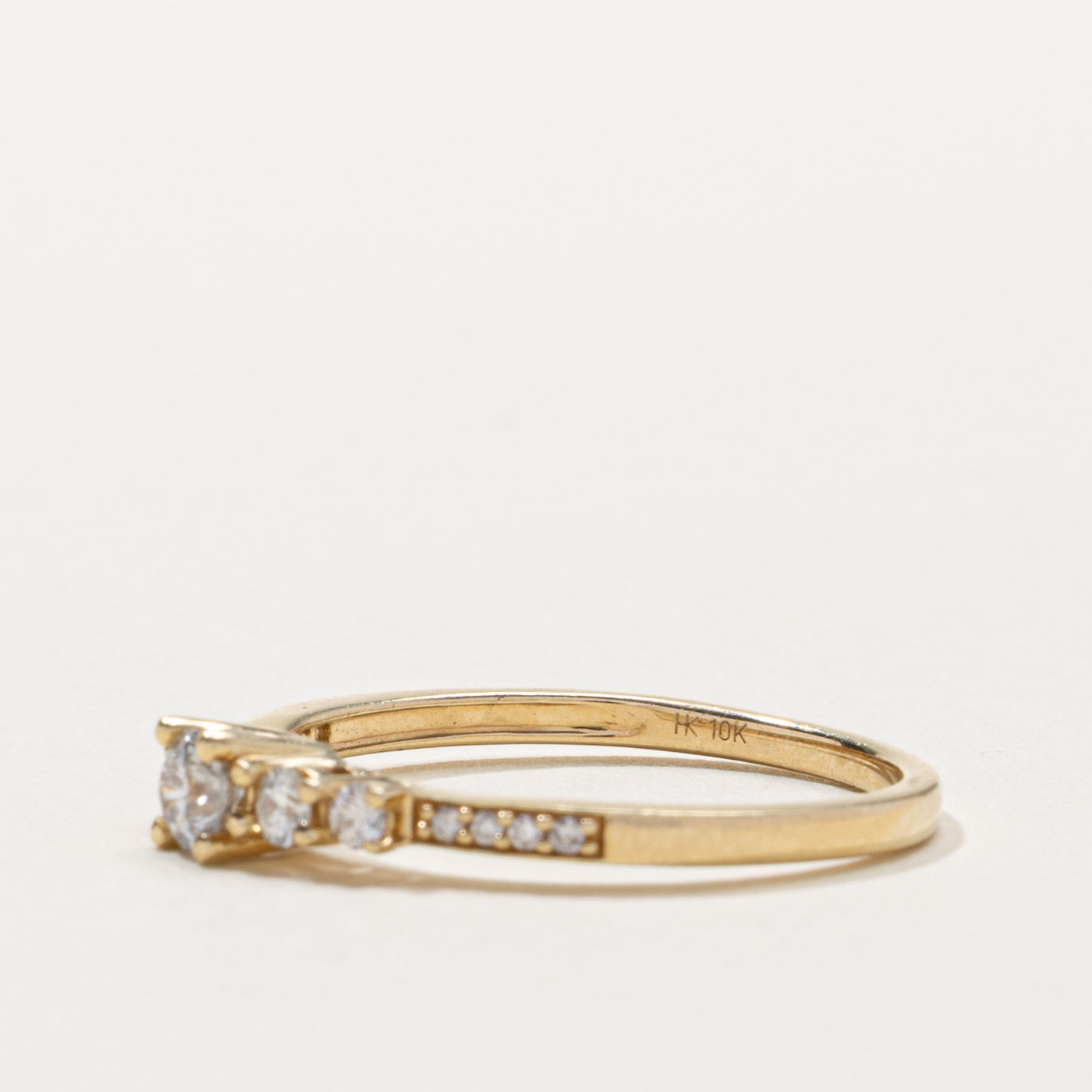 10k Diamond Accented Petite Ring | 0.35ctw | SZ 7.5