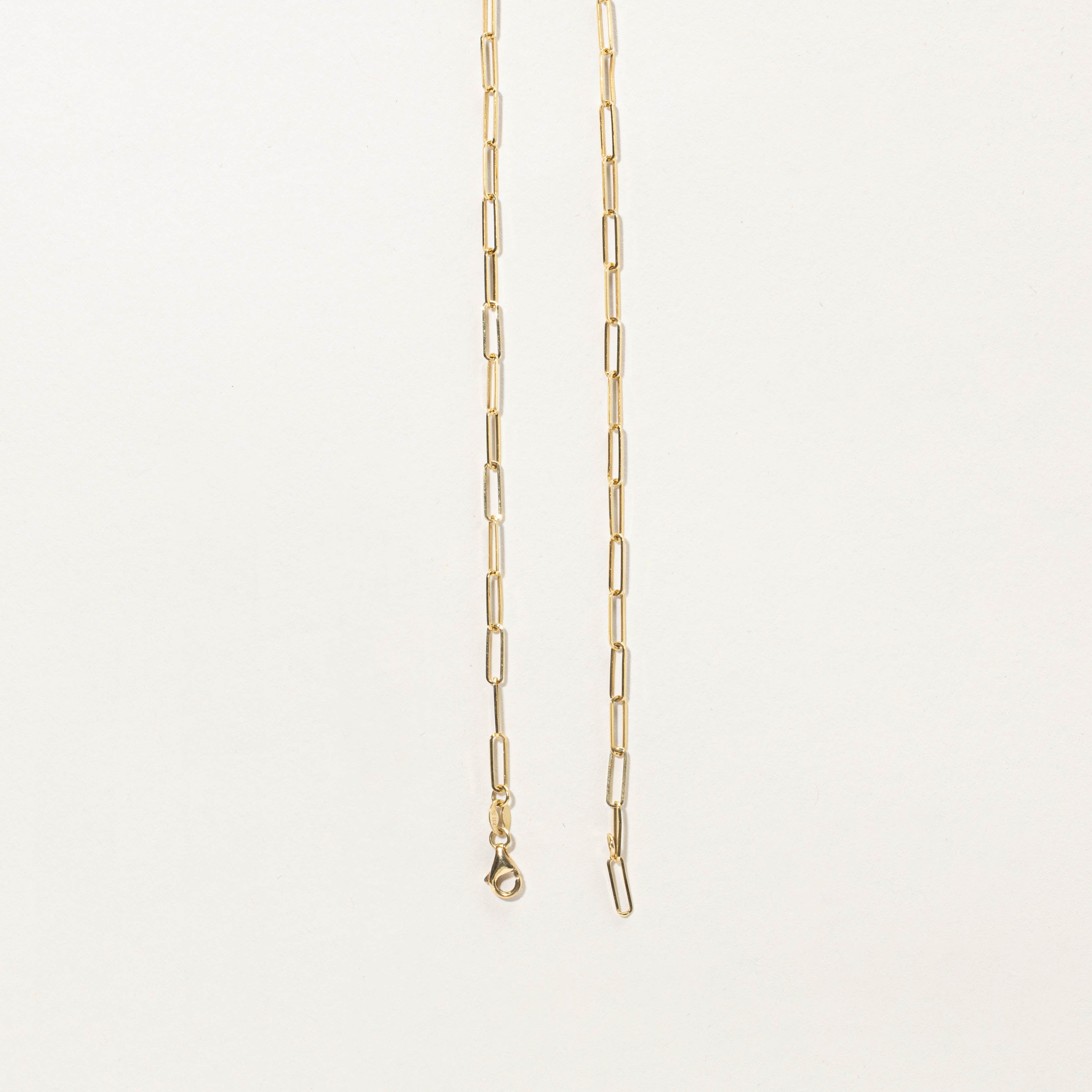 18k Heart Charm Paperclip Necklace | 15.5"