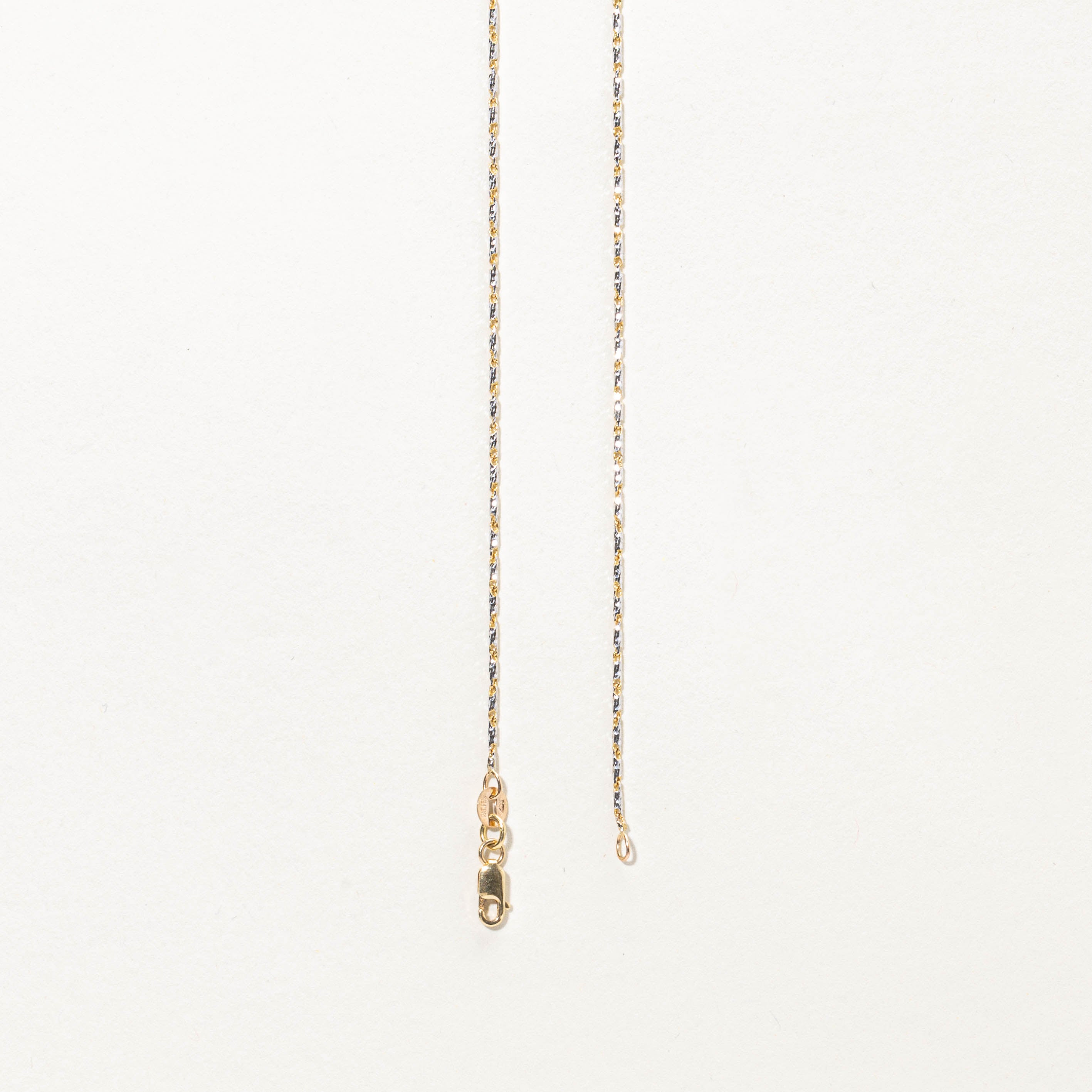 14k Two Tone Anchor Link Chain | 16” | 1.1mm