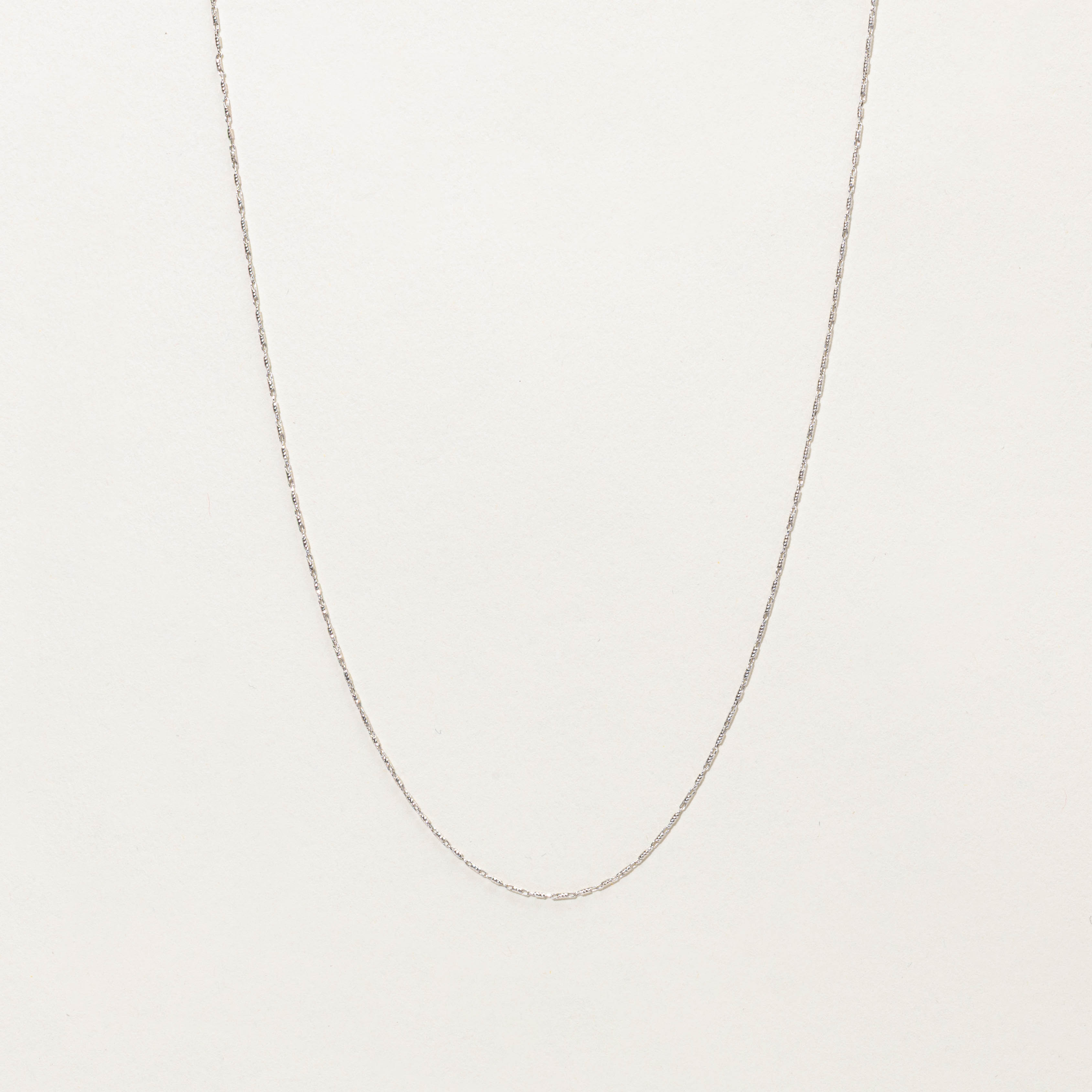 14k White Gold Anchor Link Chain | 18.5” | 0.9mm