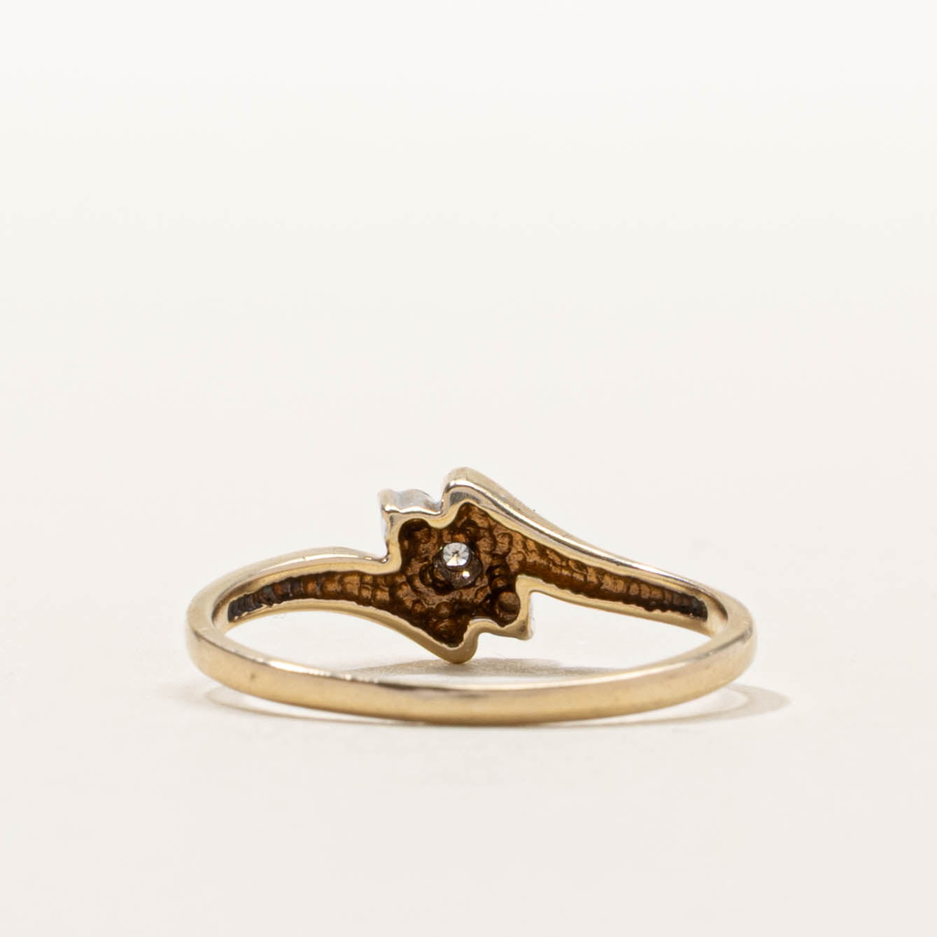 10k Diagonal Diamond Marquise Bypass Ring | SZ 6.5