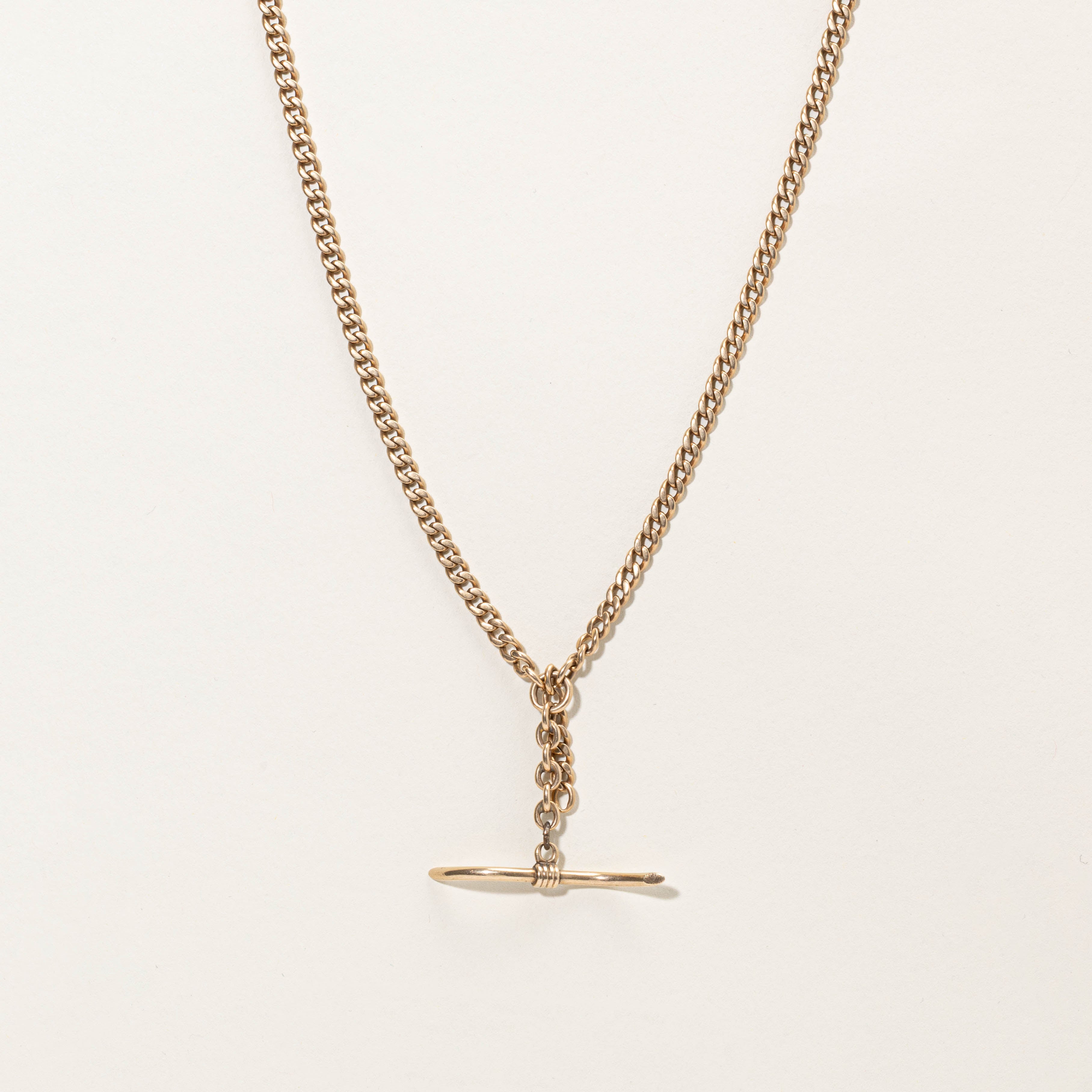 14k Curb Link Toggle Necklace | 21"