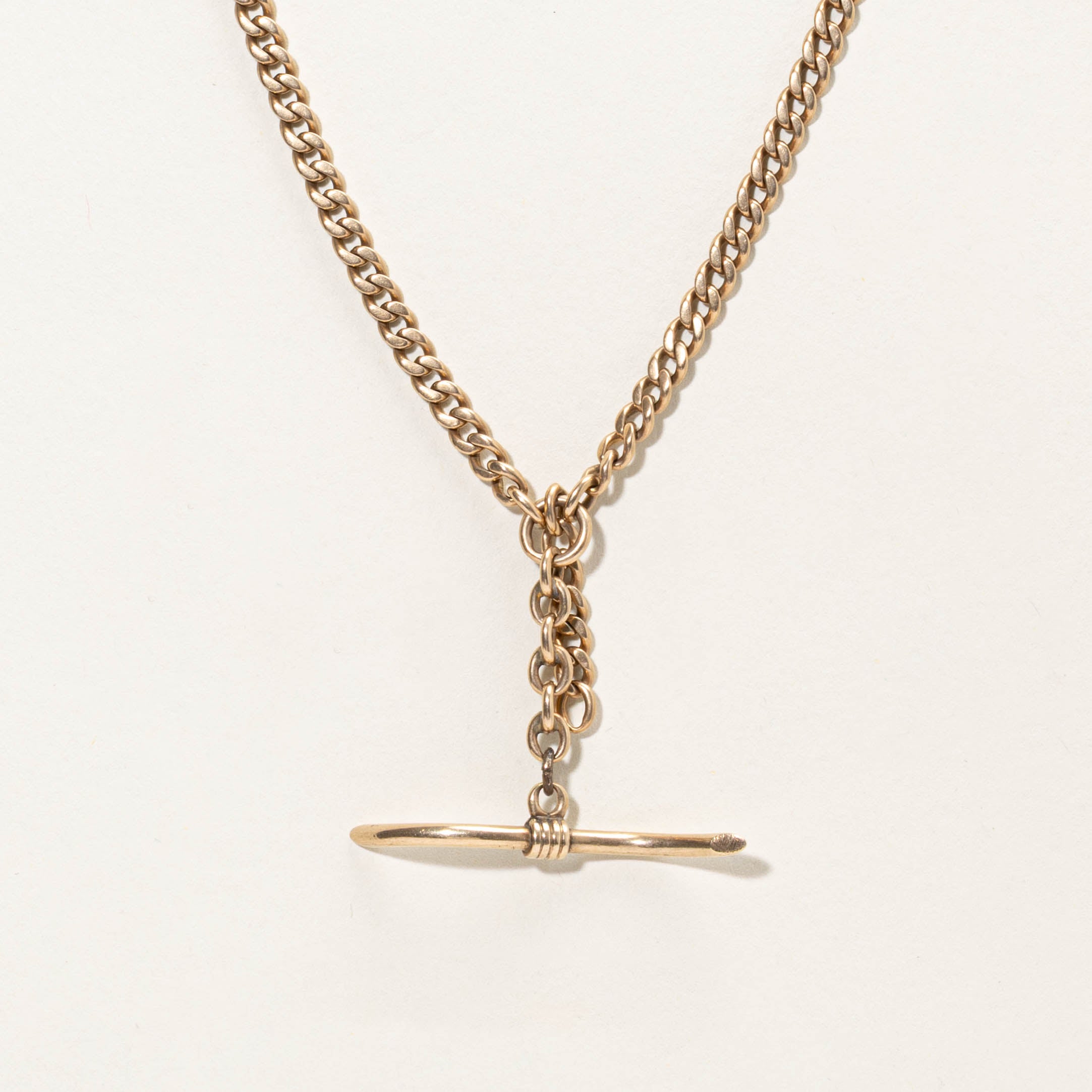 14k Curb Link Toggle Necklace | 21"