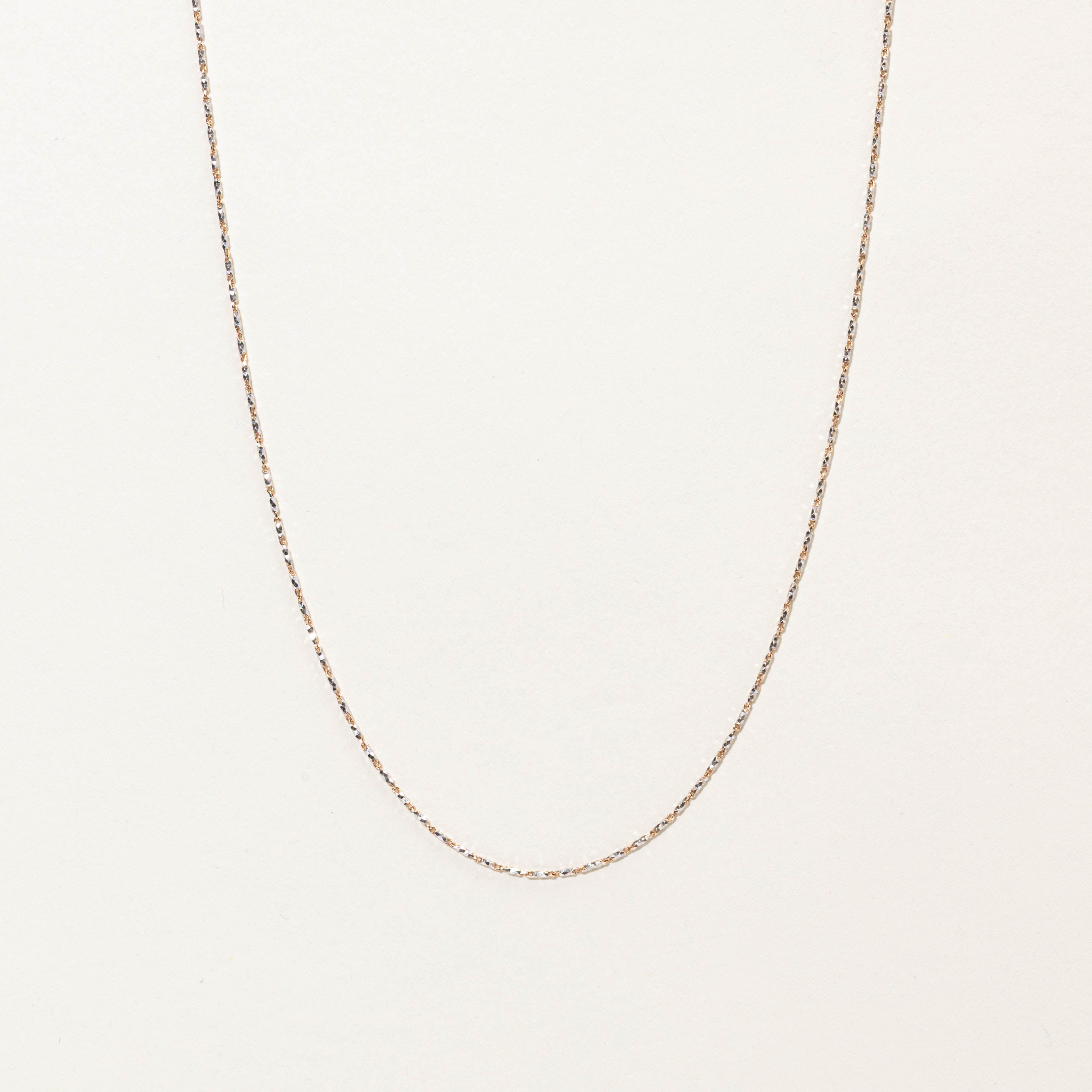10k Two Tone Barleycorn Chain | 20” | 1mm