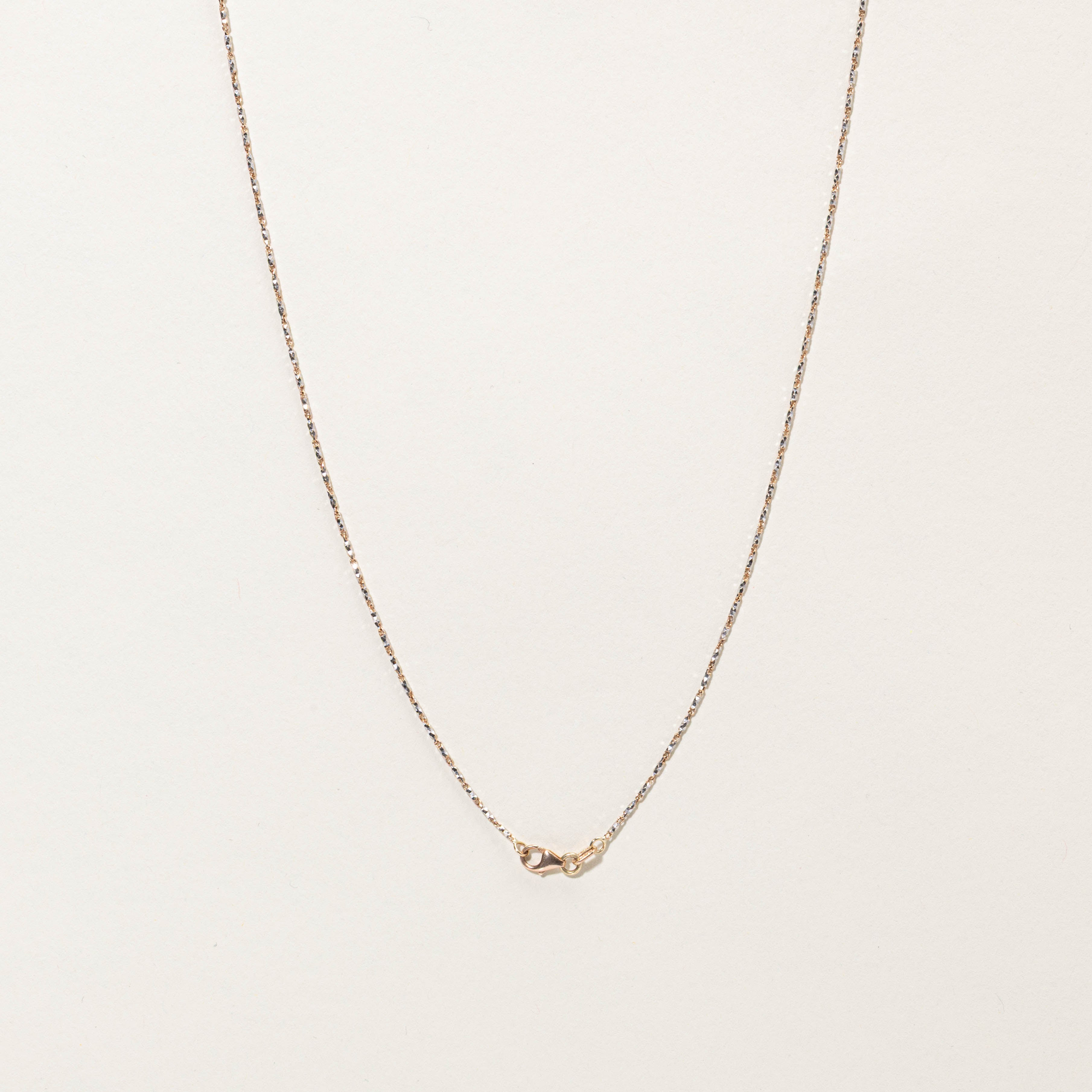 10k Two Tone Barleycorn Chain | 20” | 1mm