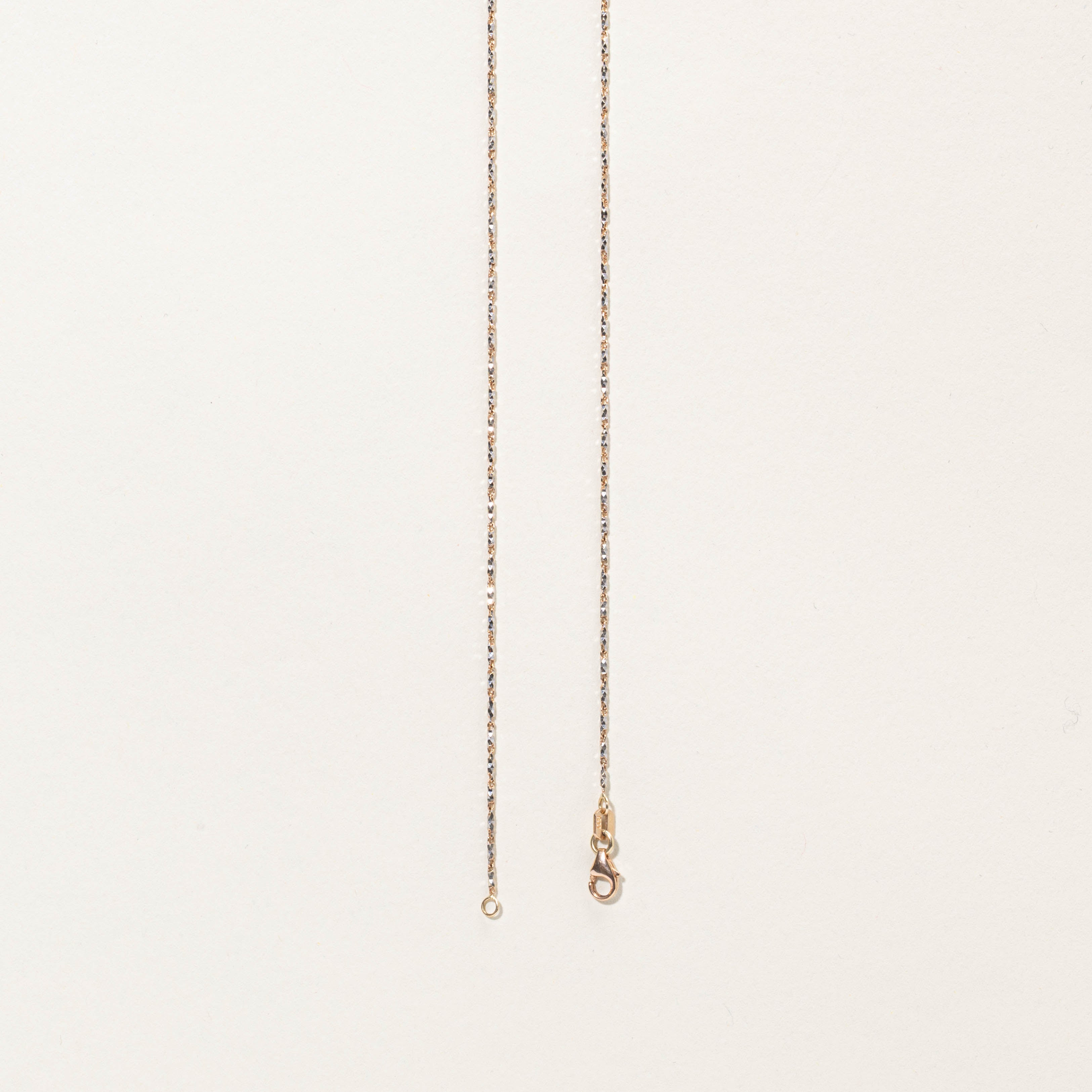 10k Two Tone Barleycorn Chain | 20” | 1mm