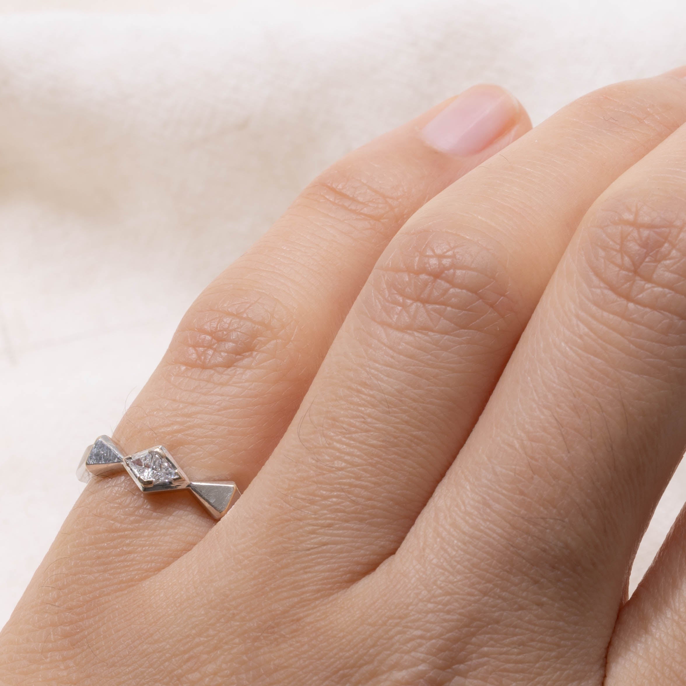 18k Trillion Cut Diamond Geometric Band | 4.55mm | SZ 3.75