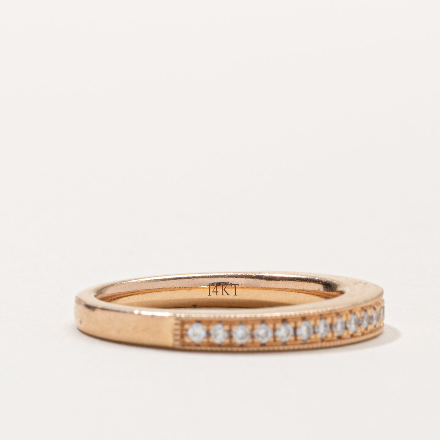 ‘Vera Wang’ 14k Semi Eternity Diamond Milgrain Band | 0.11ctw | 2.85mm | SZ 6.5