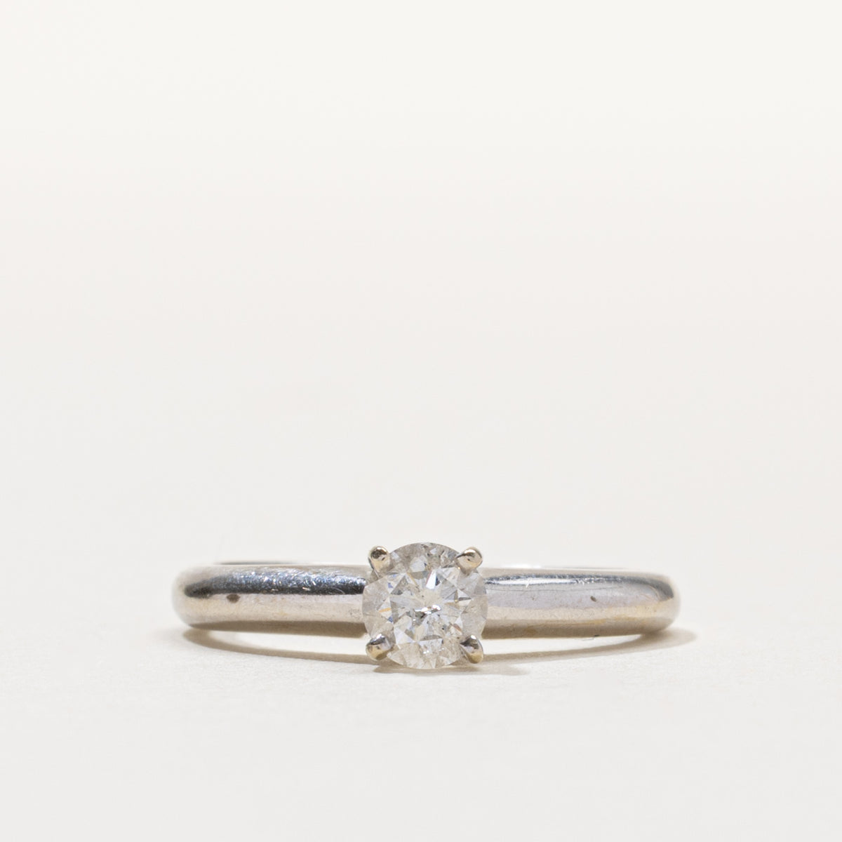 14k Solitaire Round Brilliant Diamond Ring | 0.32ct I2 F/G | SZ 4.5