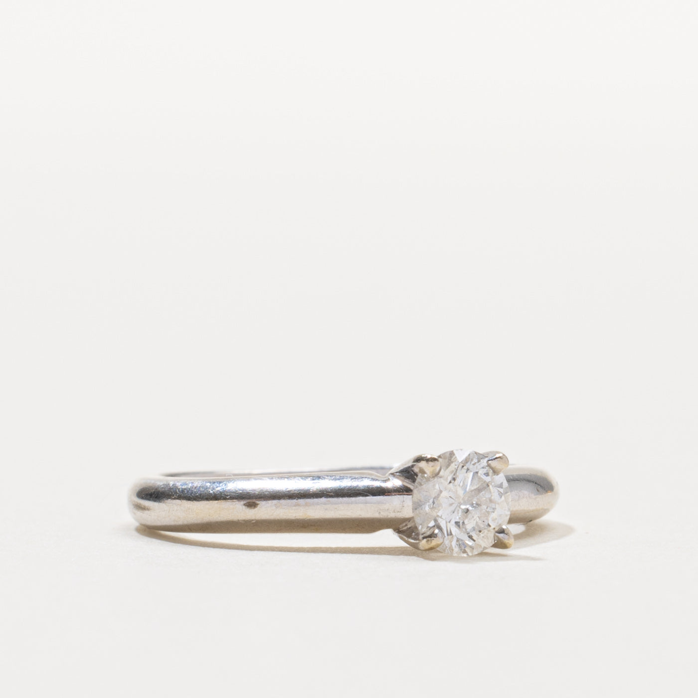 14k Solitaire Round Brilliant Diamond Ring | 0.32ct I2 F/G | SZ 4.5