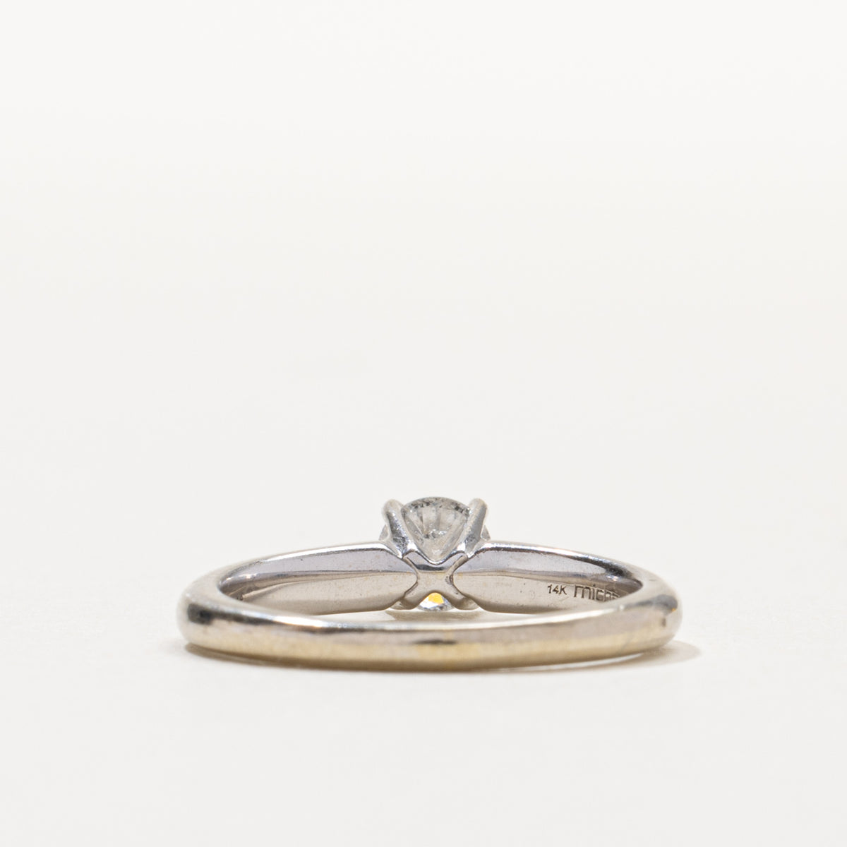 14k Solitaire Round Brilliant Diamond Ring | 0.32ct I2 F/G | SZ 4.5
