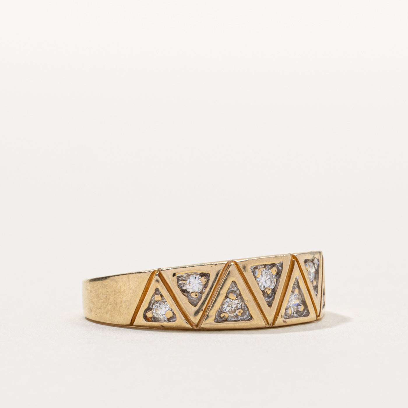 14k Diamond Geometric Band | 0.14ctw | SZ 7.75