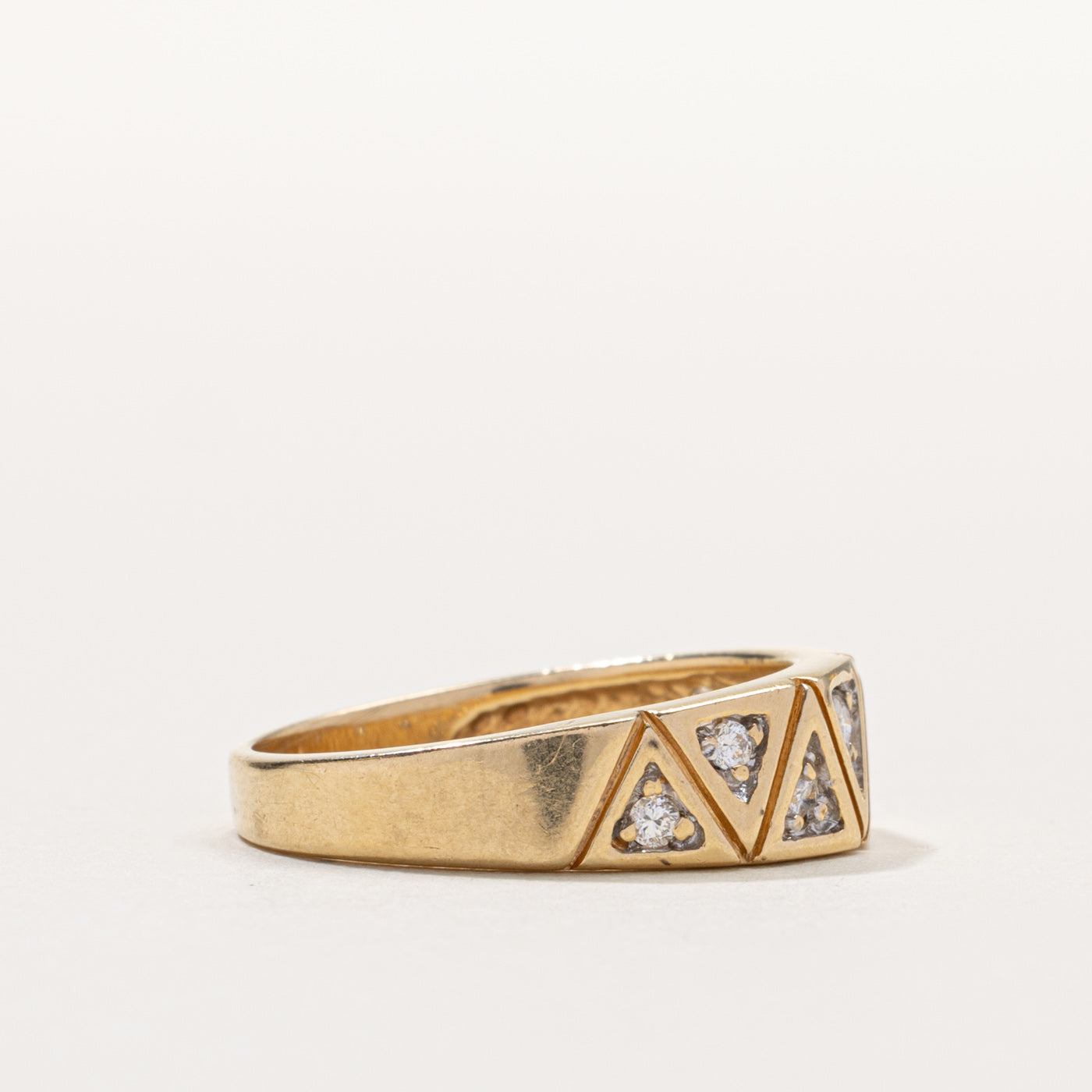 14k Diamond Geometric Band | 0.14ctw | SZ 7.75