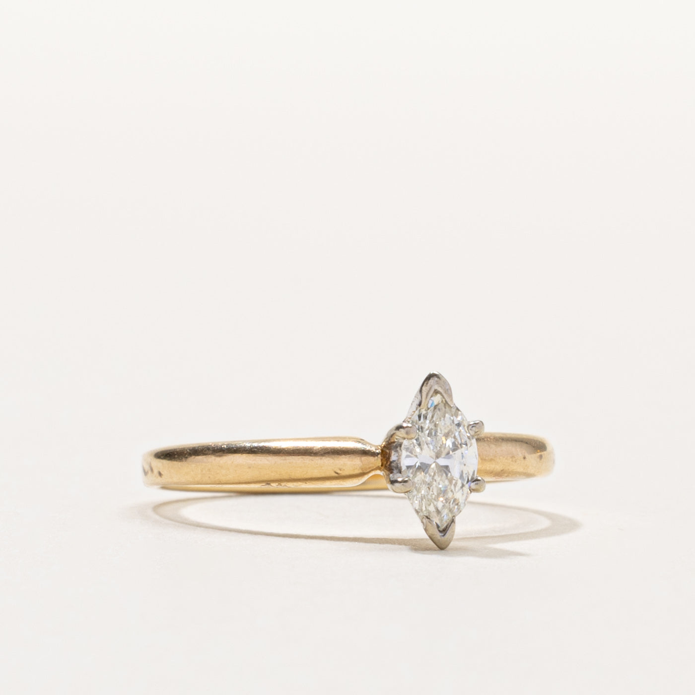 14k Solitaire Marquise Cut Diamond Ring | 0.20ctw | SZ 5.5
