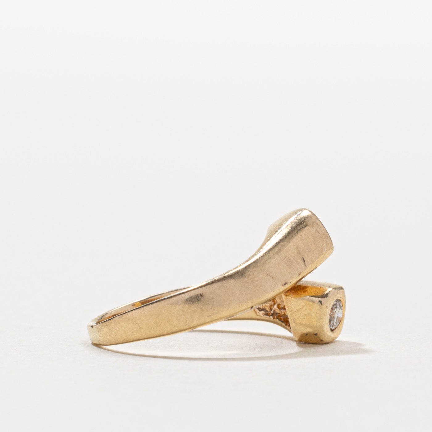 14k Two Stone Diamond Bypass Ring | 0.15ctw | SZ 4.75