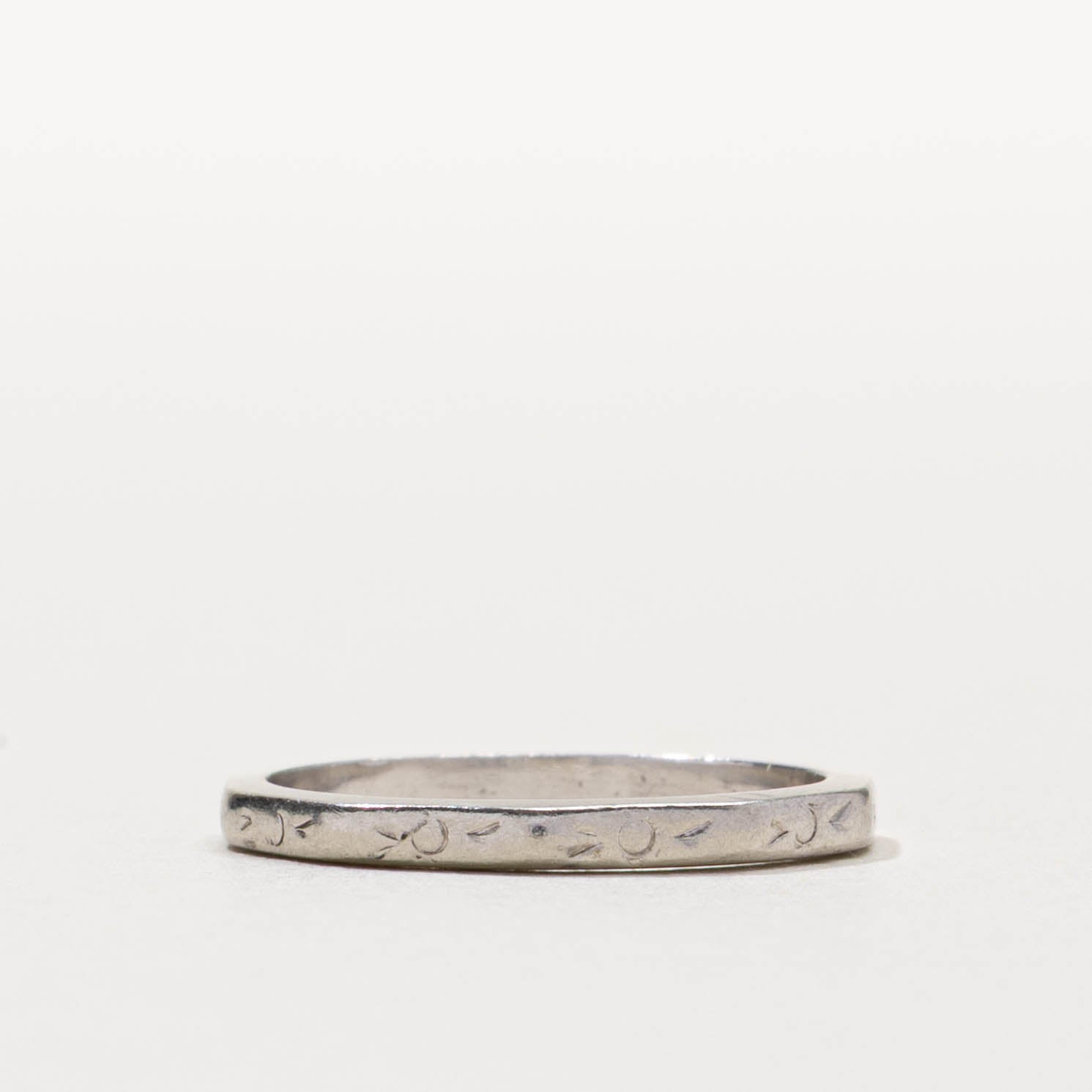 Platinum Textured Thin Stacking Band | 1.85mm | SZ 4.75