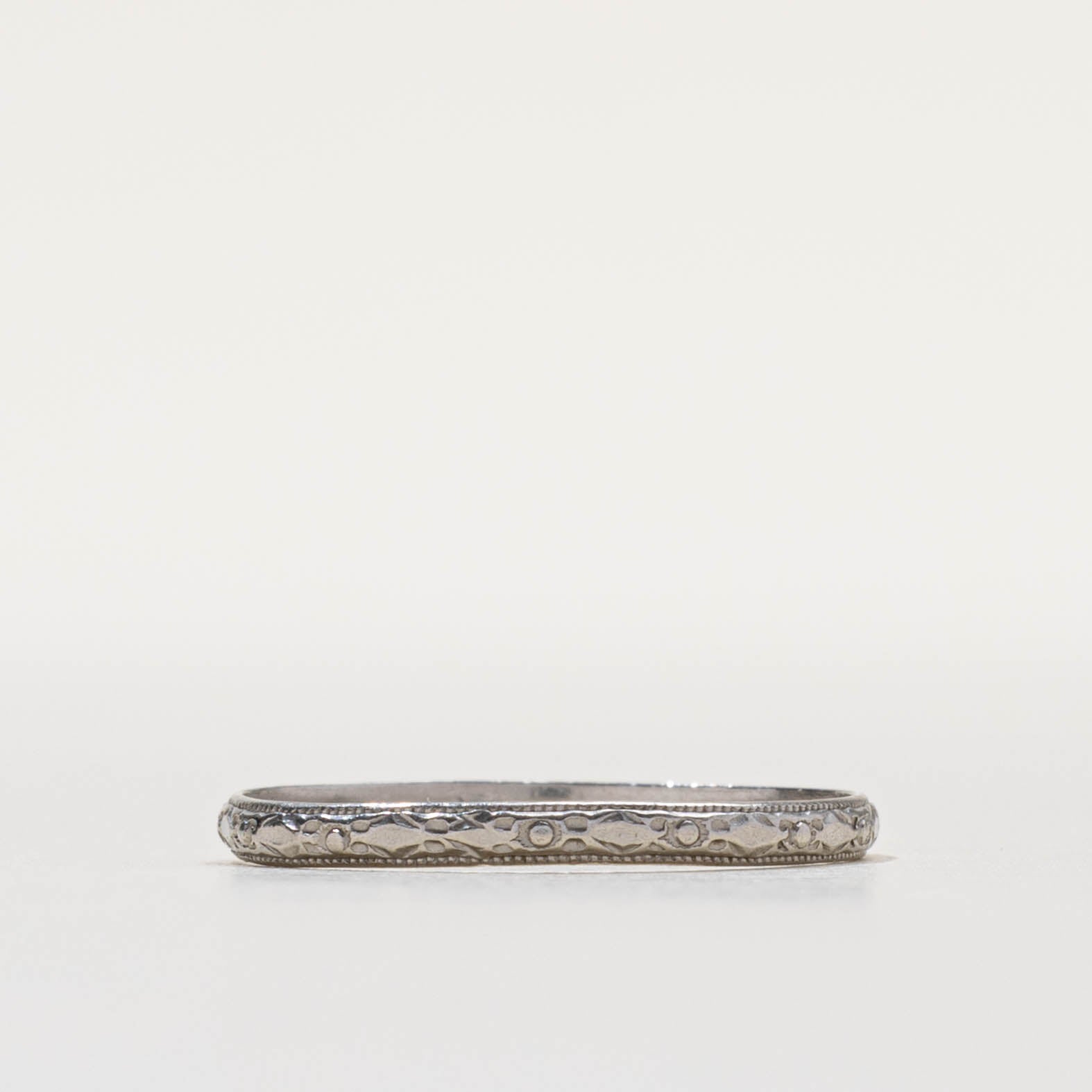 Platinum Engraved Textured Band | 2.00mm | SZ 9.25