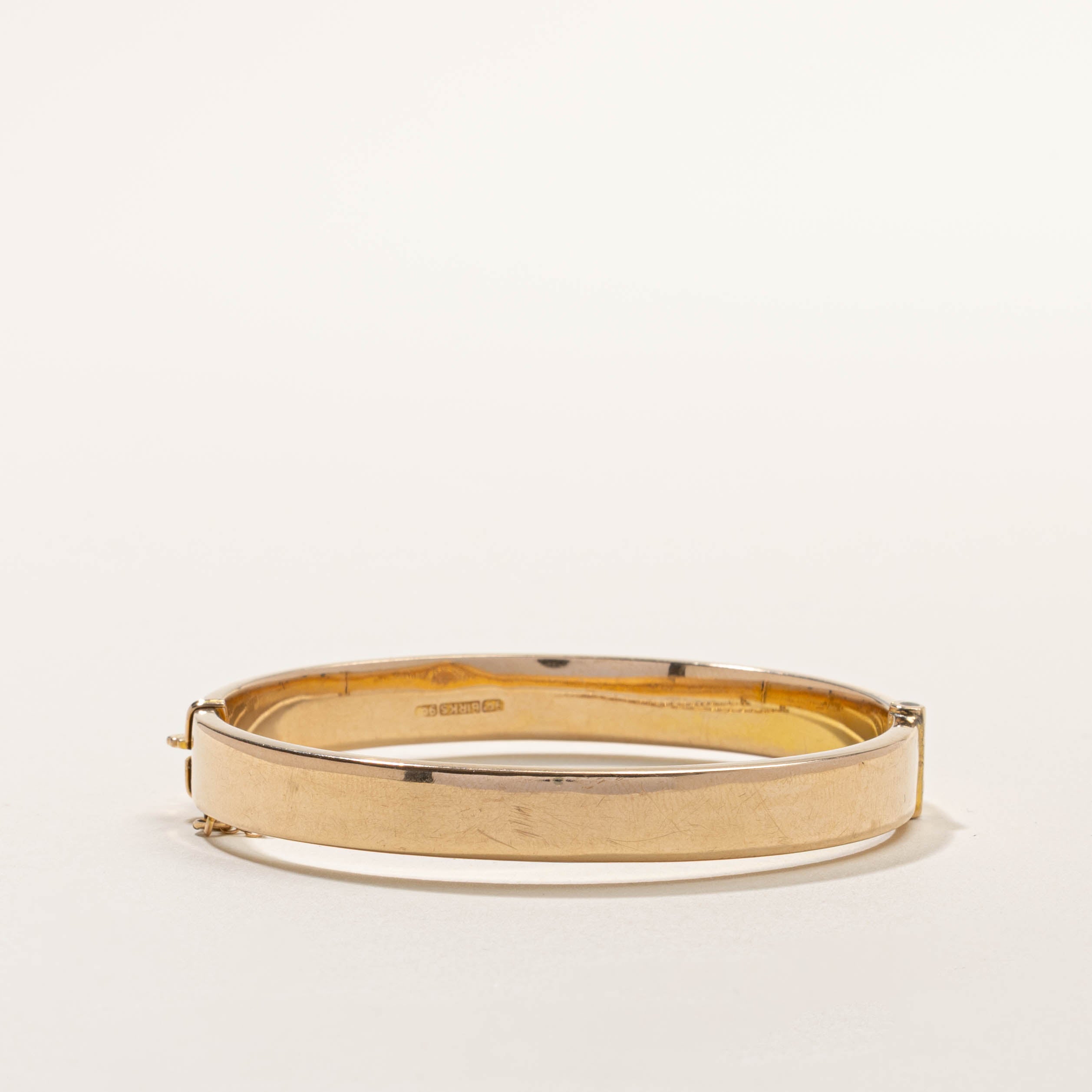 ‘Birks’ 9k Floral Engraved Bangle