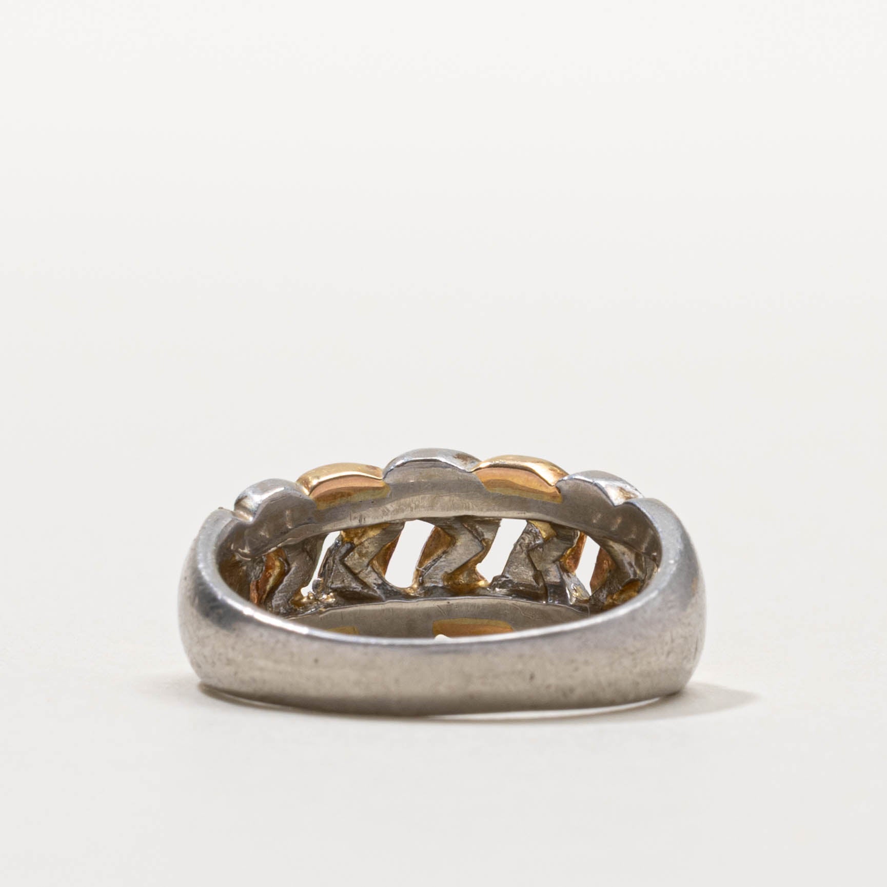 18k Two-Tone Geometric Ring | SZ 7.5