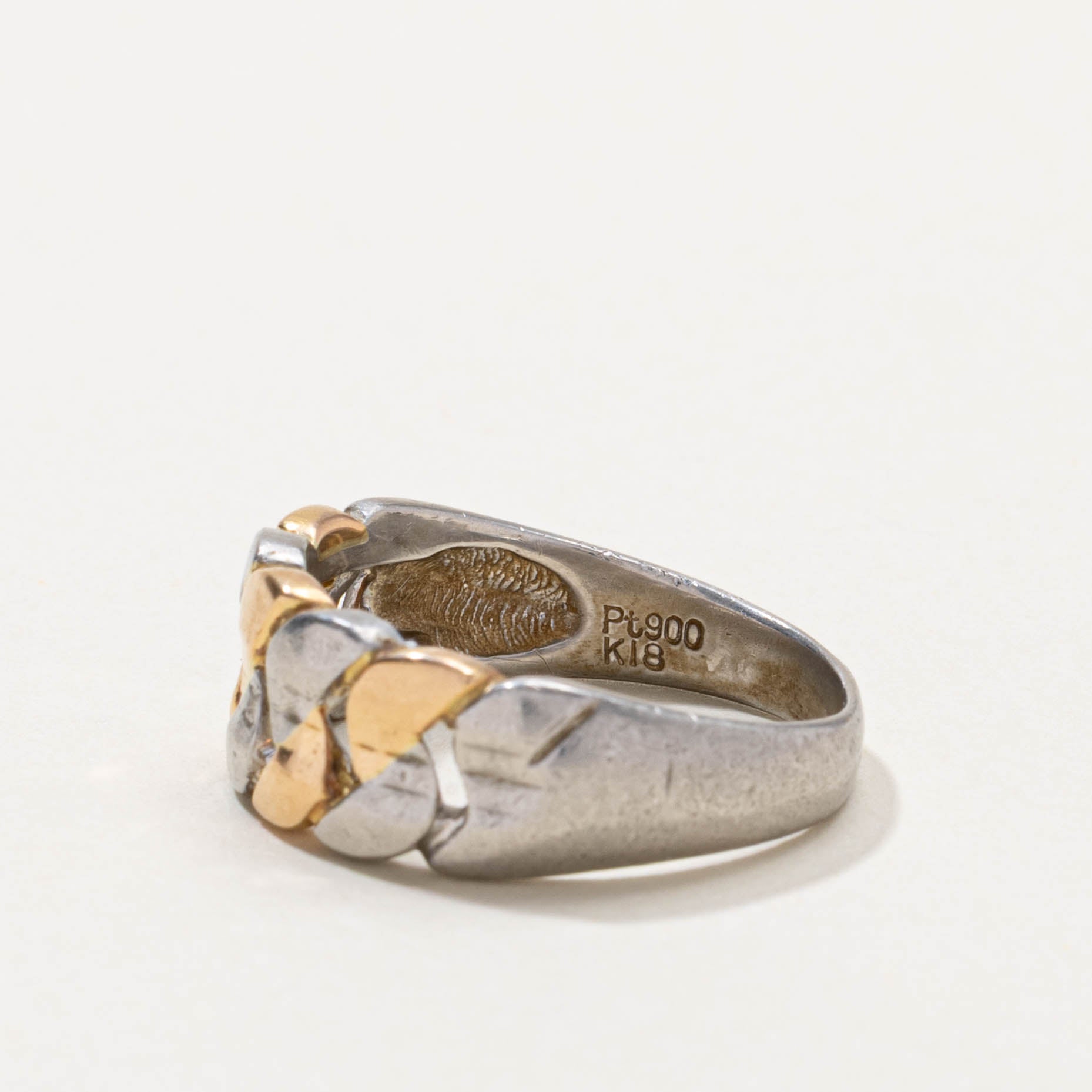 18k Two-Tone Geometric Ring | SZ 7.5