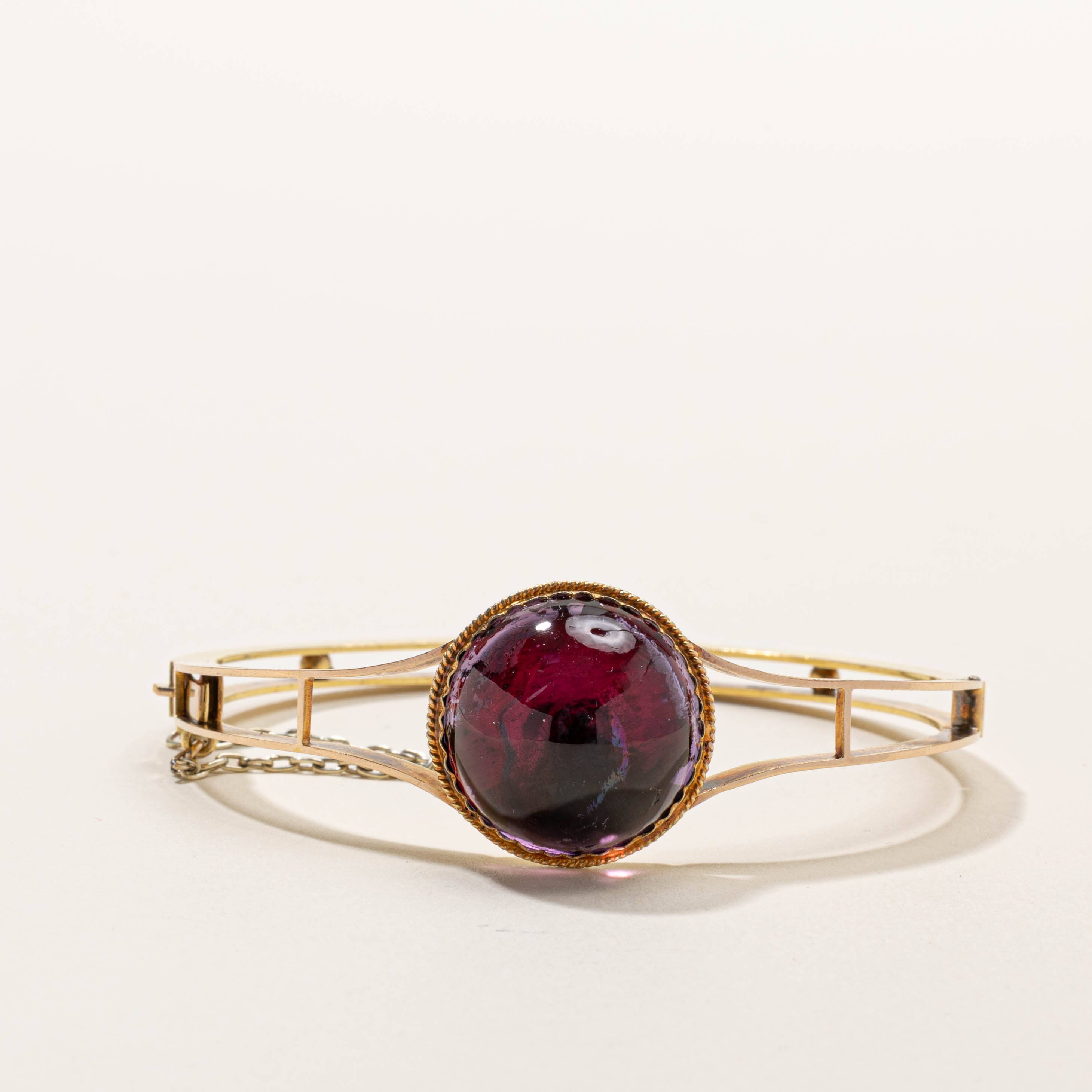Antique Cabochon Amethyst Split Bangle | 20.00ct