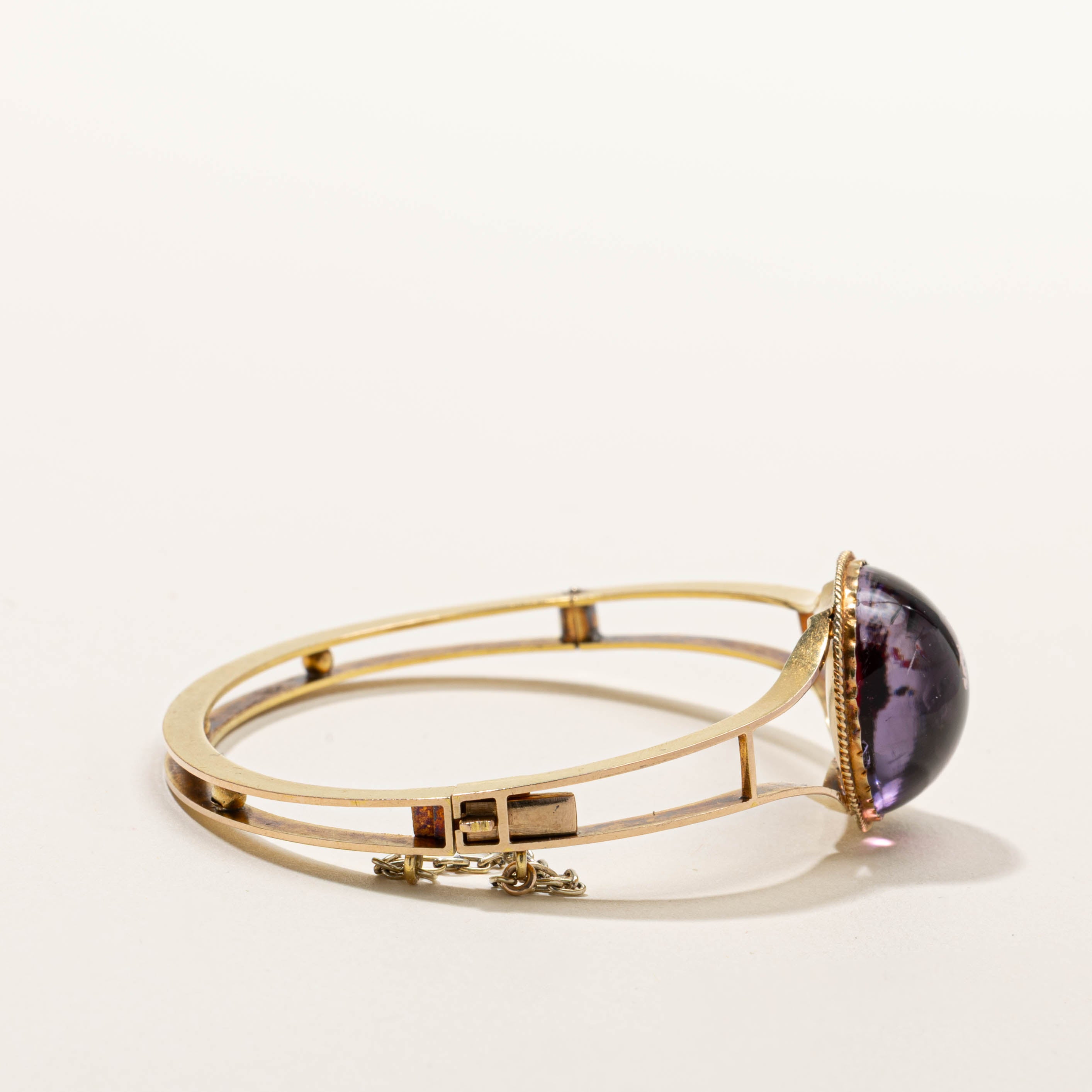 Antique Cabochon Amethyst Split Bangle | 20.00ct