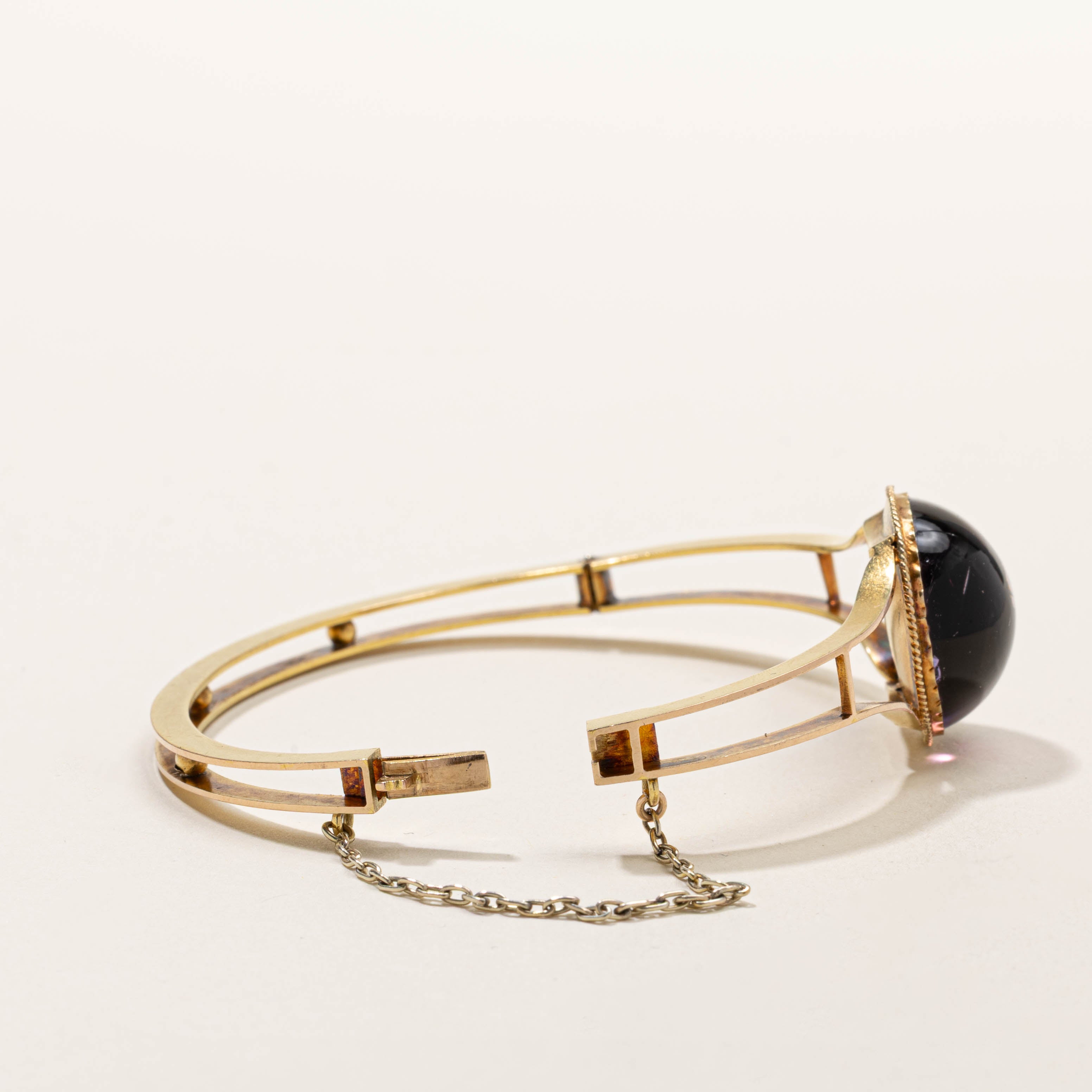 Antique Cabochon Amethyst Split Bangle | 20.00ct