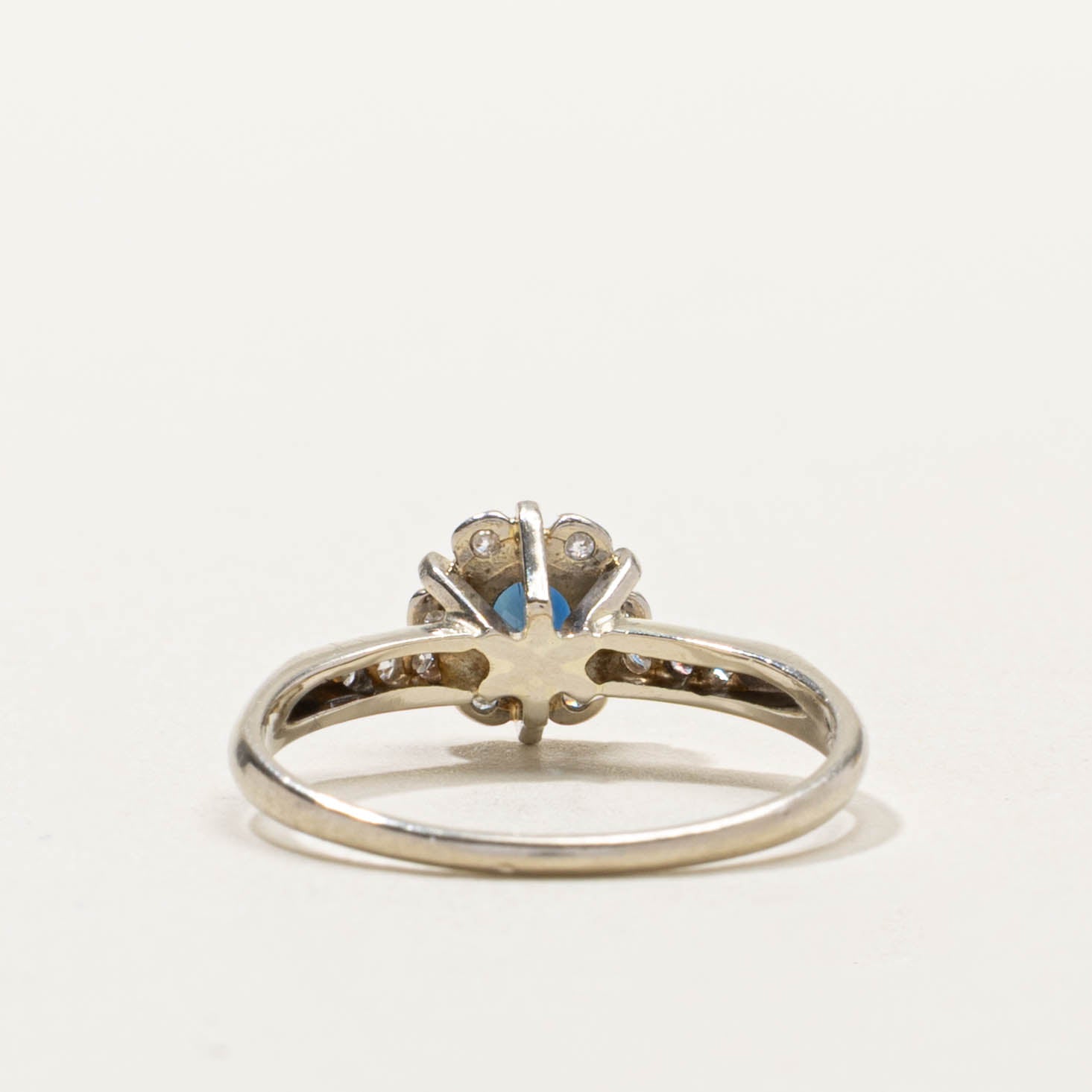 Sapphire & Diamond Halo Ring | 0.33ct, 0.12ctw | SZ 6.75