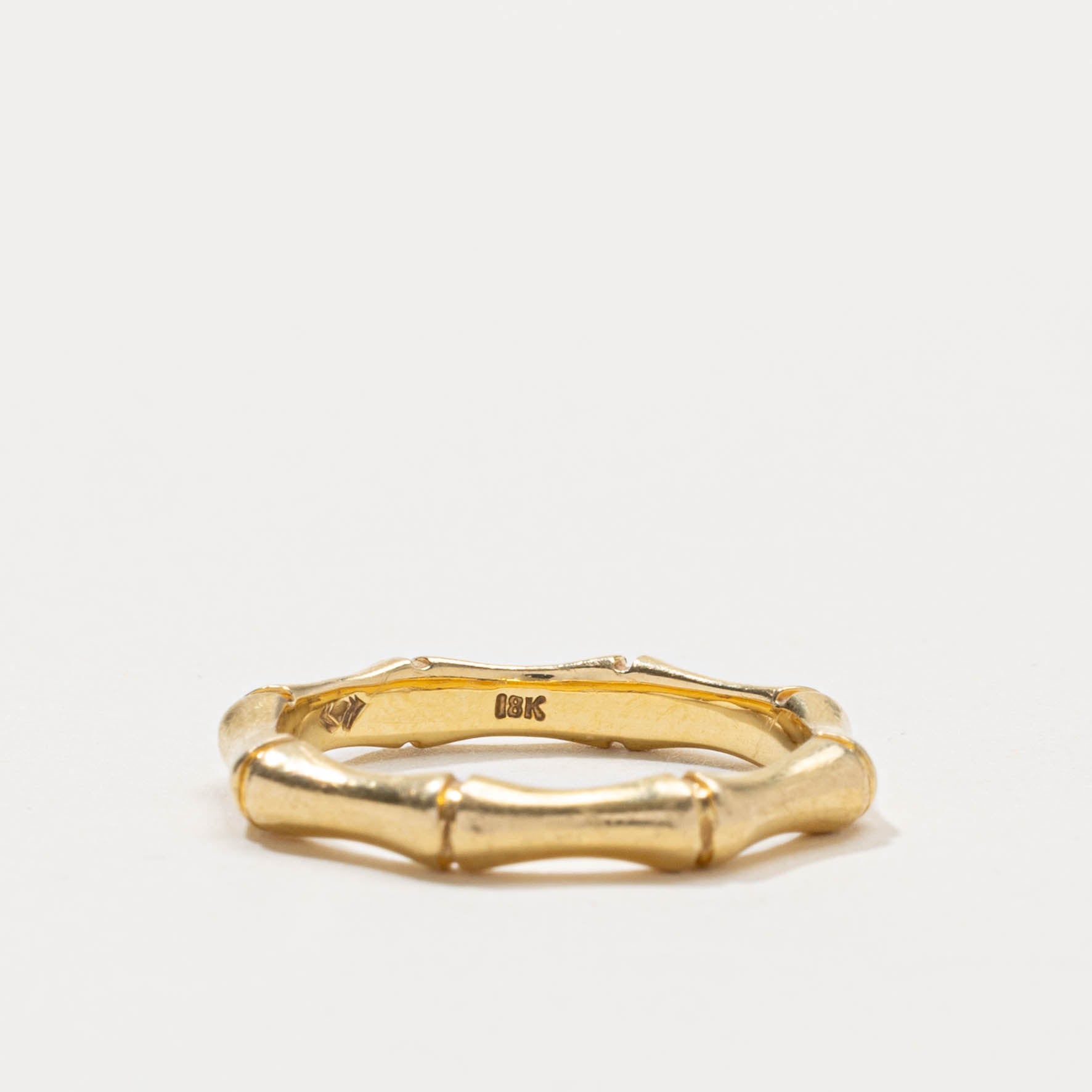 18k Bamboo Design Band | 3.15mm | SZ 6.75