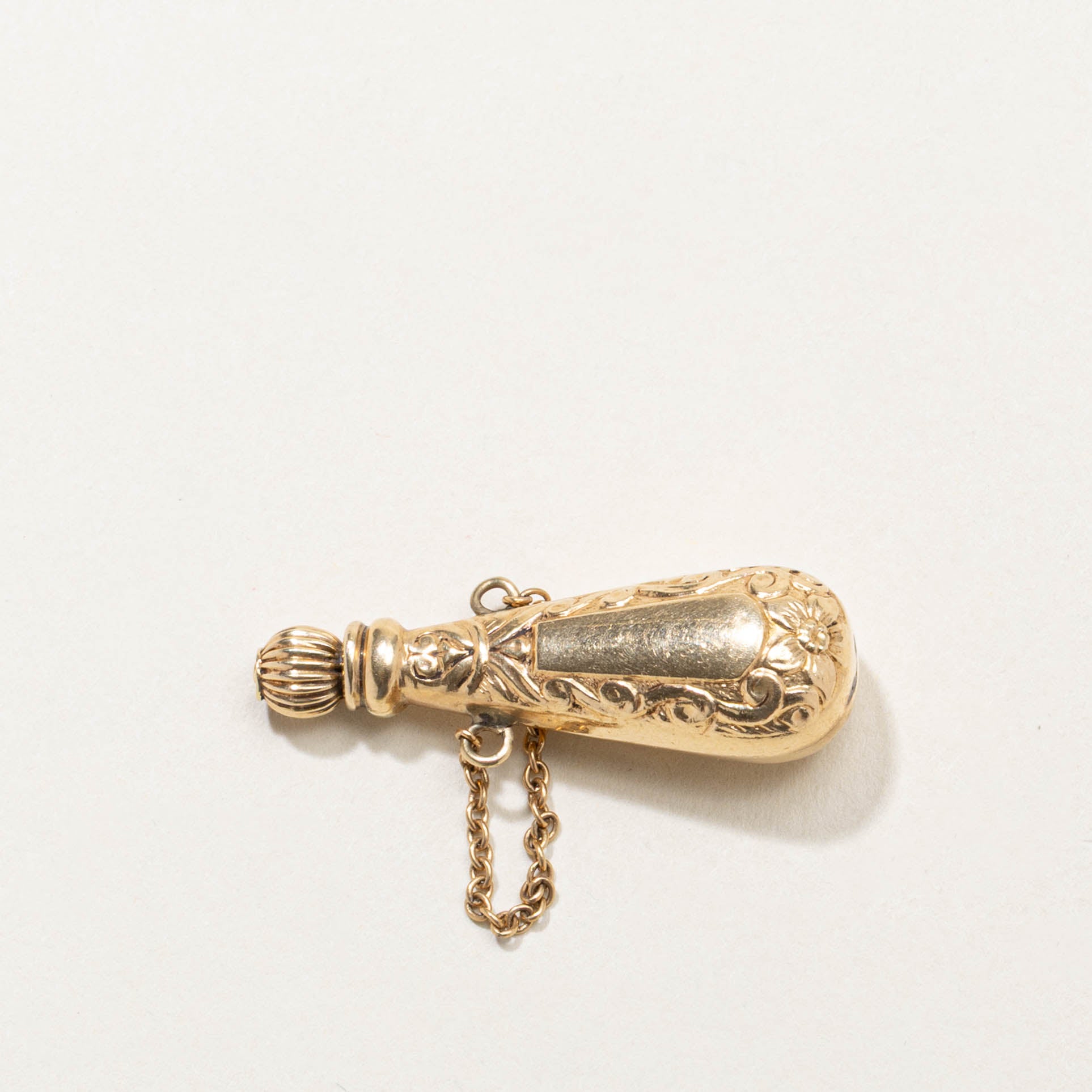 14k Embossed Perfume Bottle Pendant