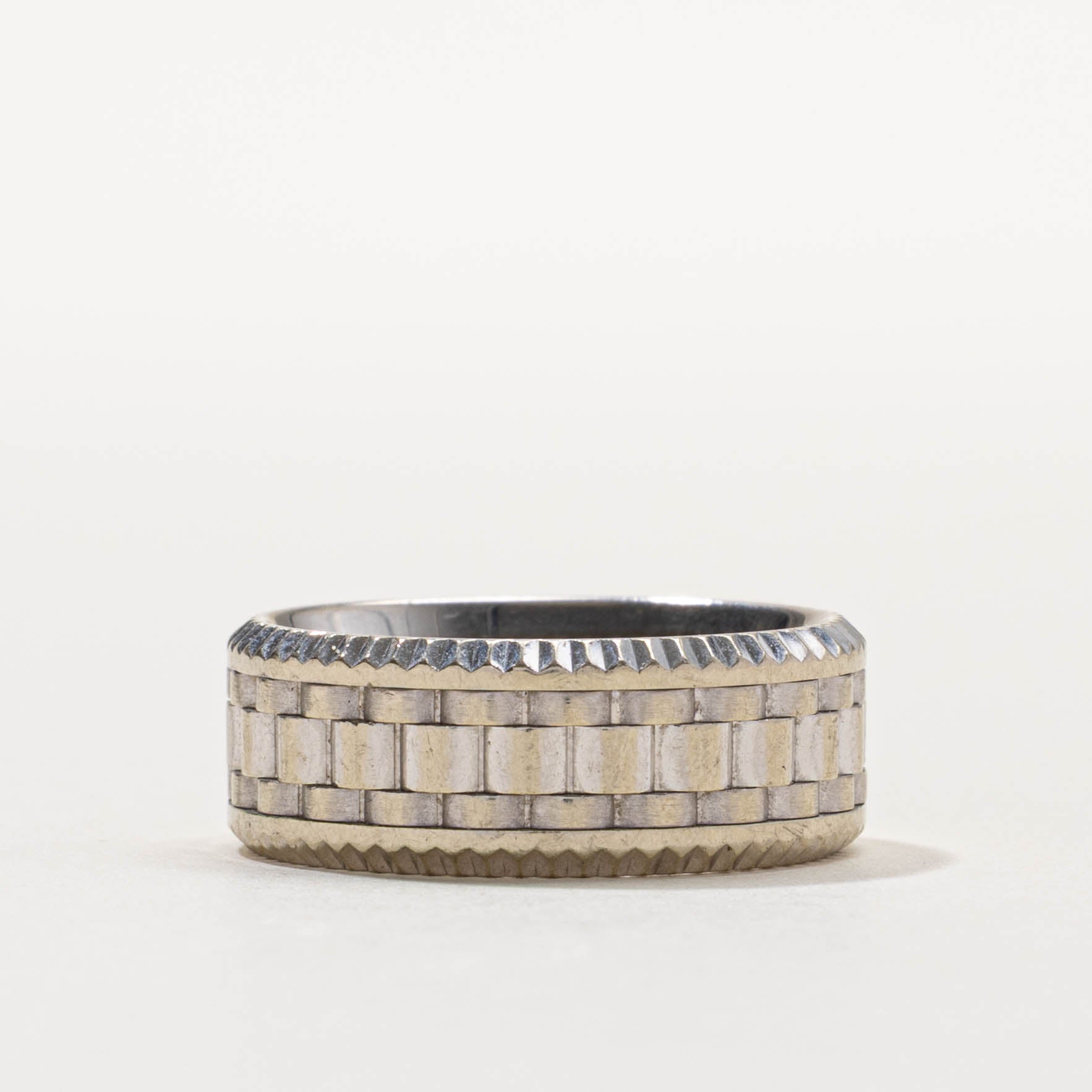 'Carlex' 18k Watch Strap Textured Band | 8.55mm | SZ 9