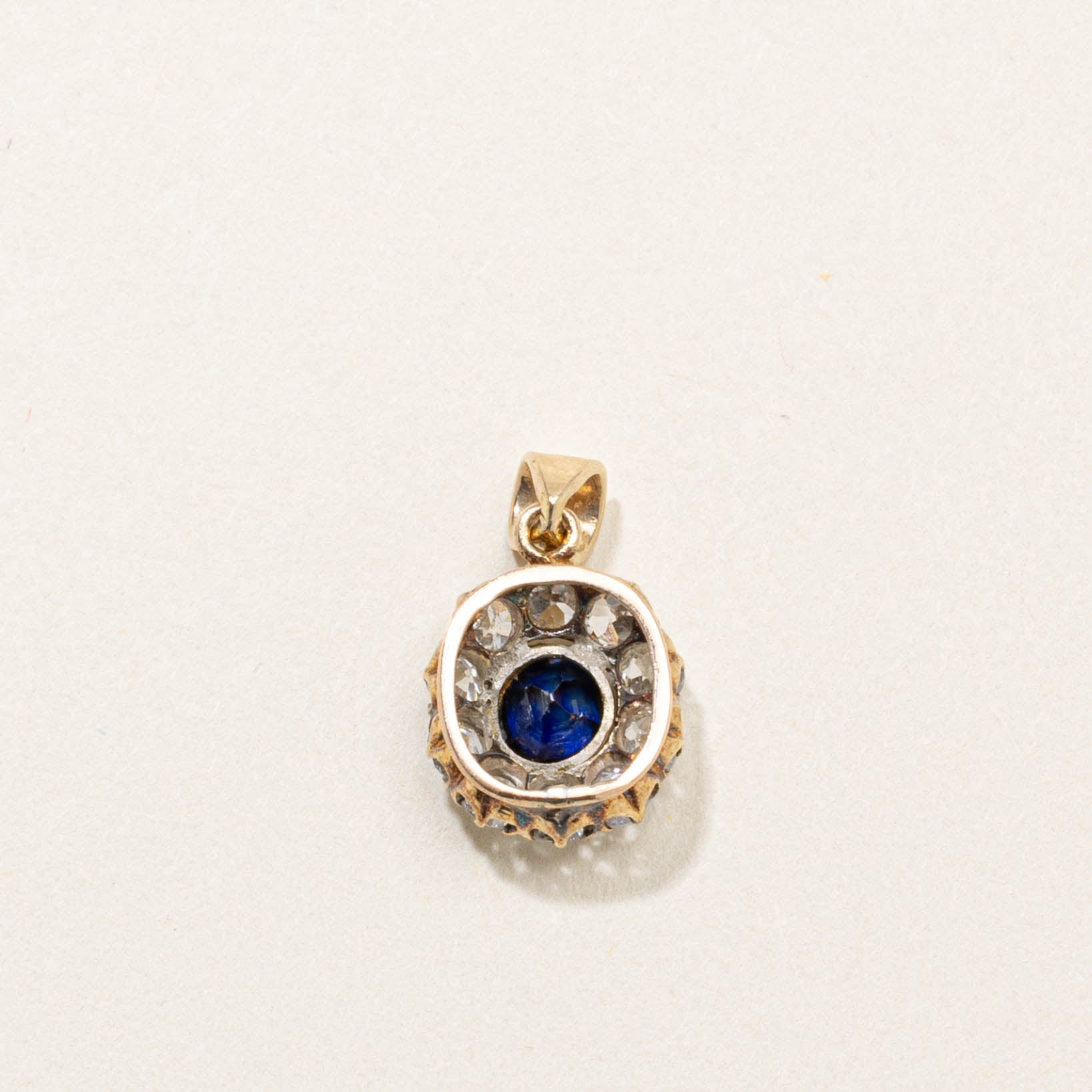 14k Sapphire & Diamond Halo Pendant | 0.60ct, 1.10ctw