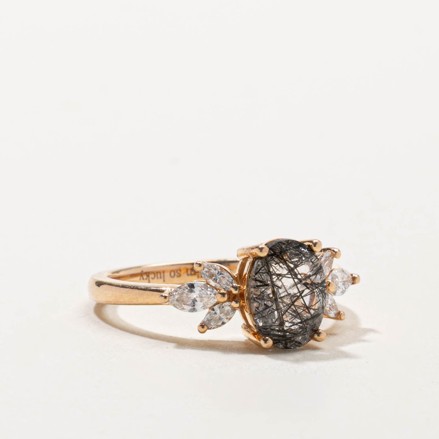 18k Quartz & Diamond Marquise Petal Ring | 1.05ct, 0.26ctw | SZ 5