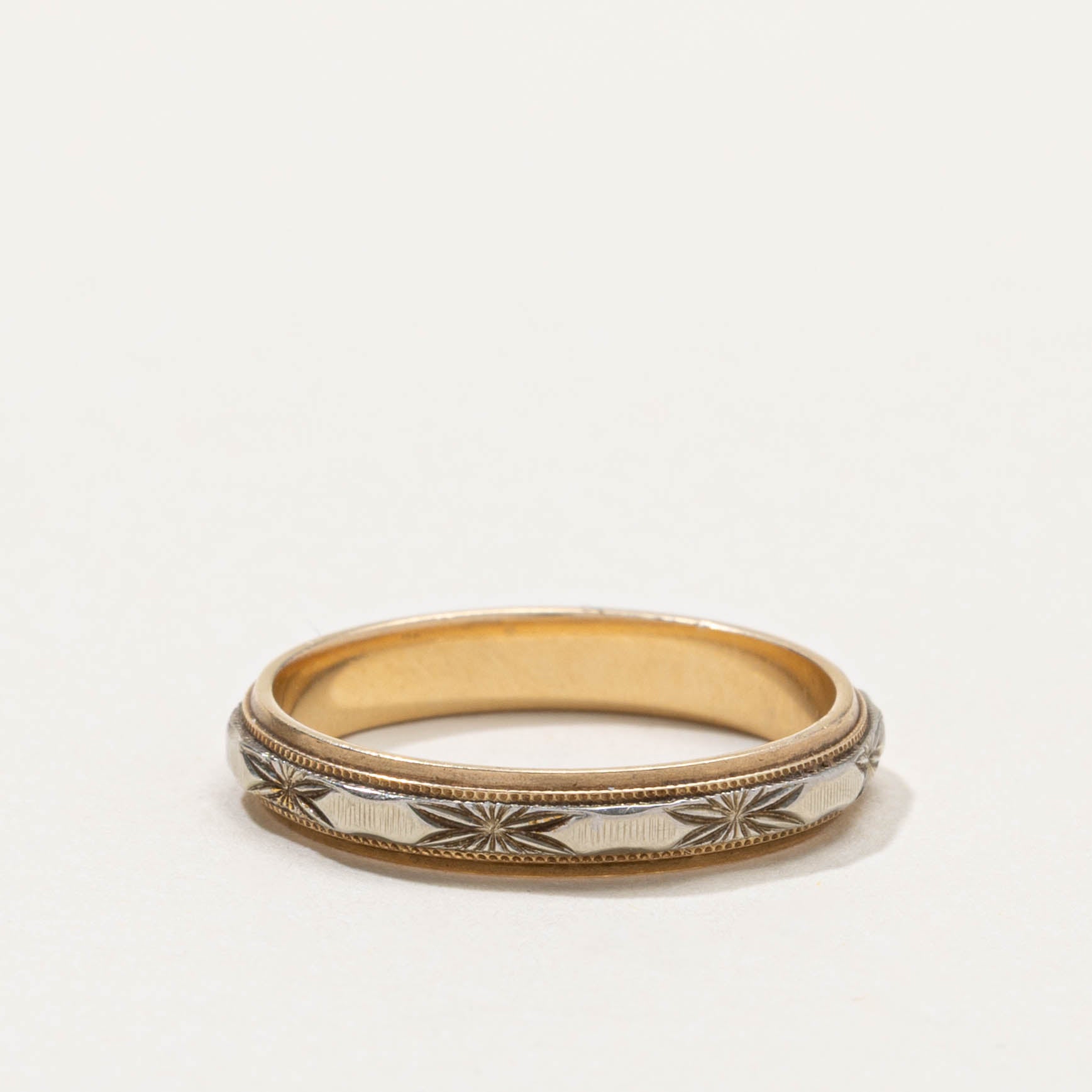 Vintage Canadian 14k Engraved Band | 3.40mm | SZ 7.25