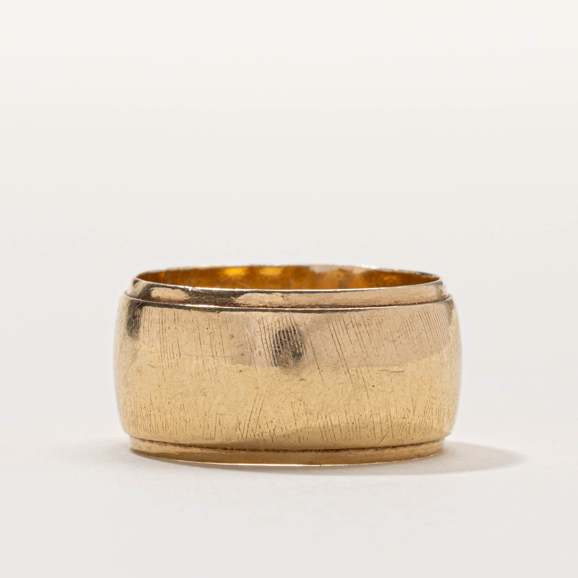 ‘Birks’ 14k Textured Cigar Band | 10.05mm | SZ 7