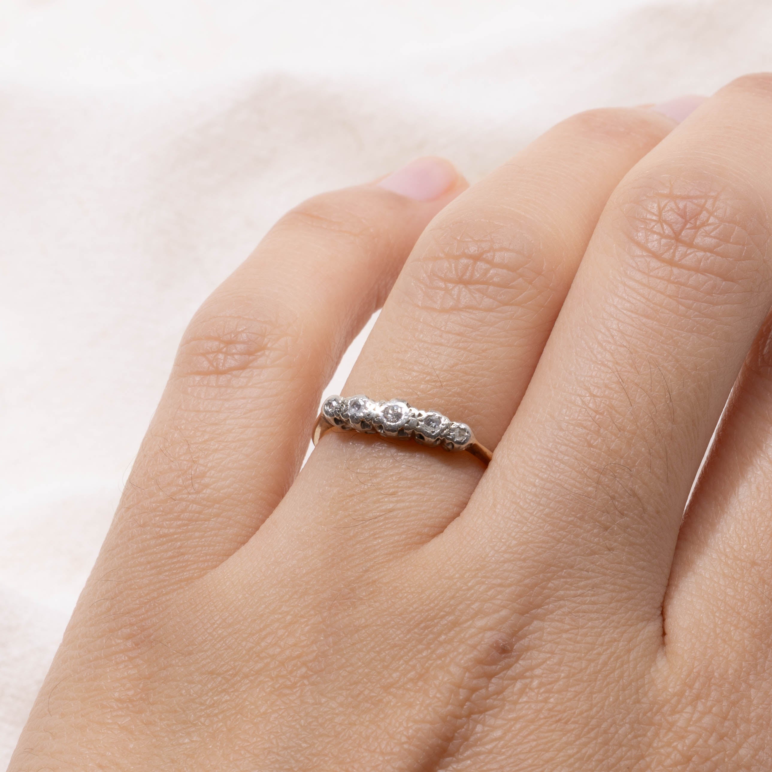 9k Five Stone Diamond Ring | 0.06ctw | SZ 6.25
