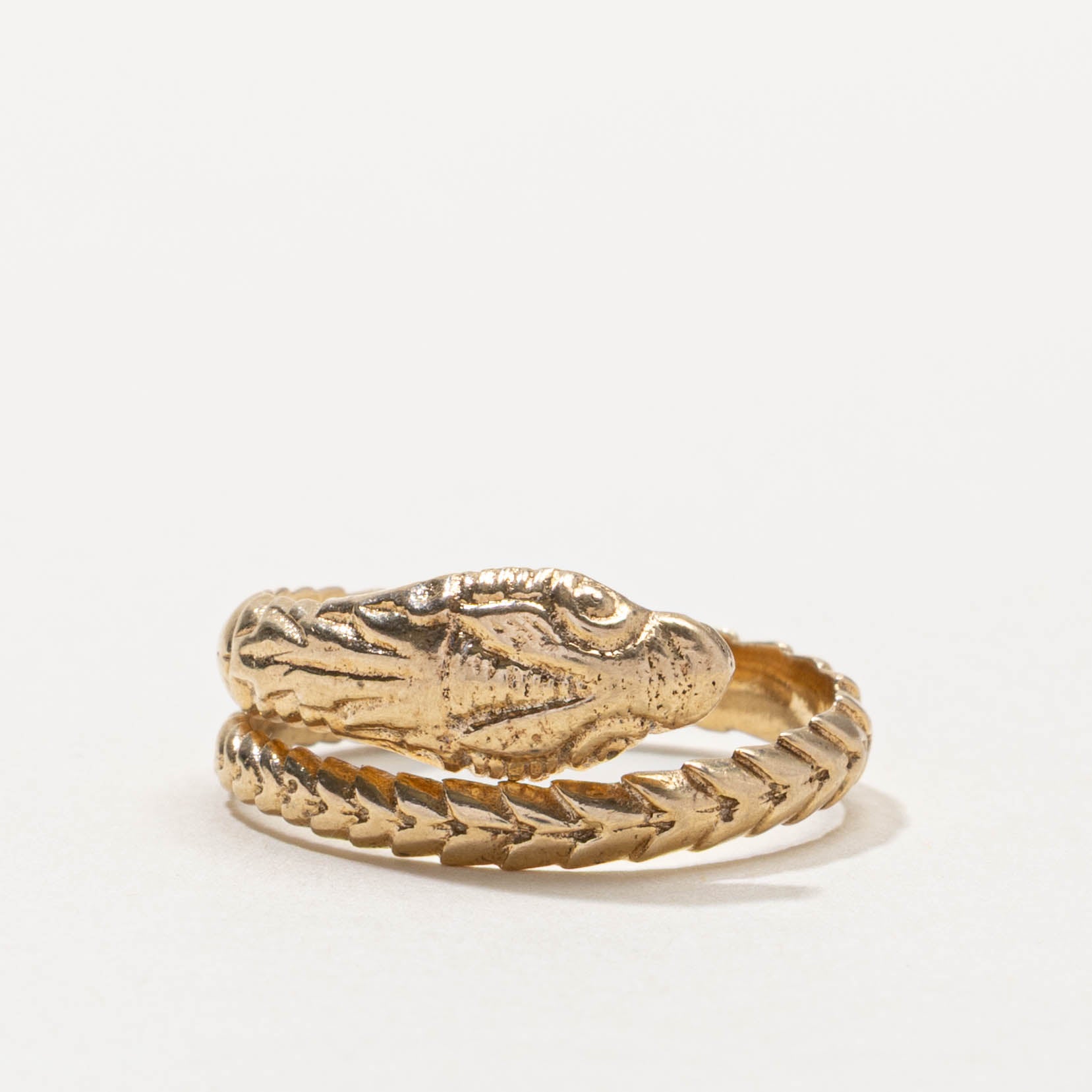 10k Textured Snake Wrap Ring | SZ 8.25