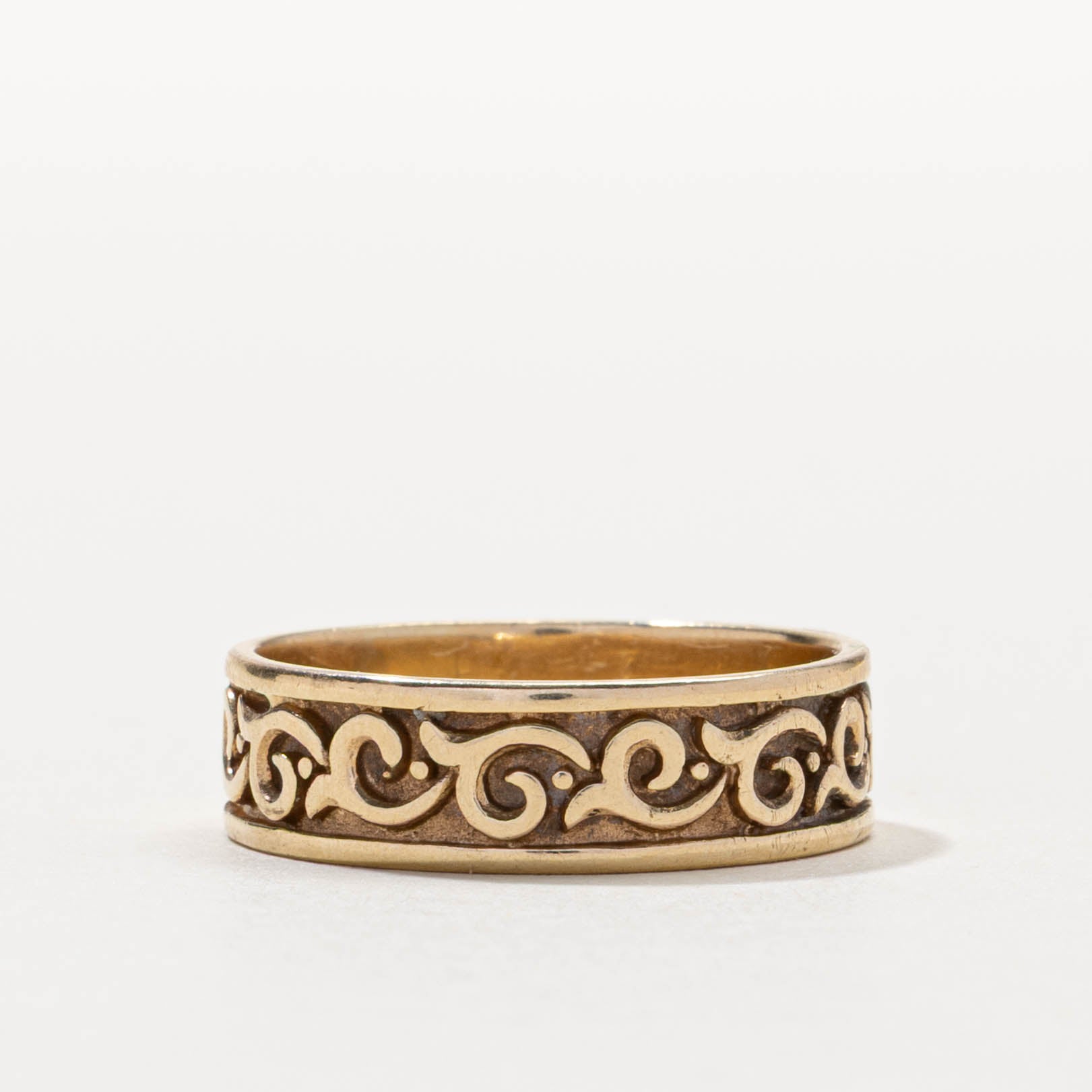 10k Scrollwork Embossed Band | 6mm | SZ 8.5