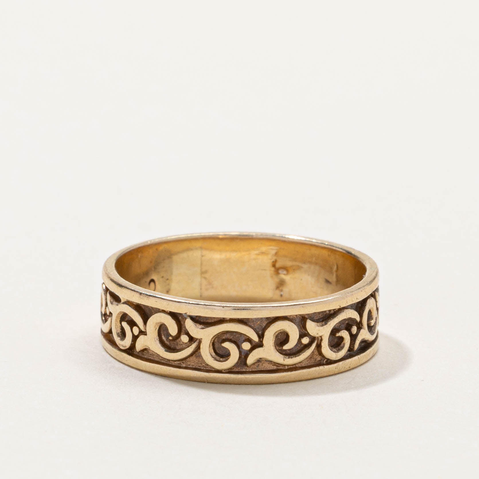 10k Scrollwork Embossed Band | 6mm | SZ 8.5